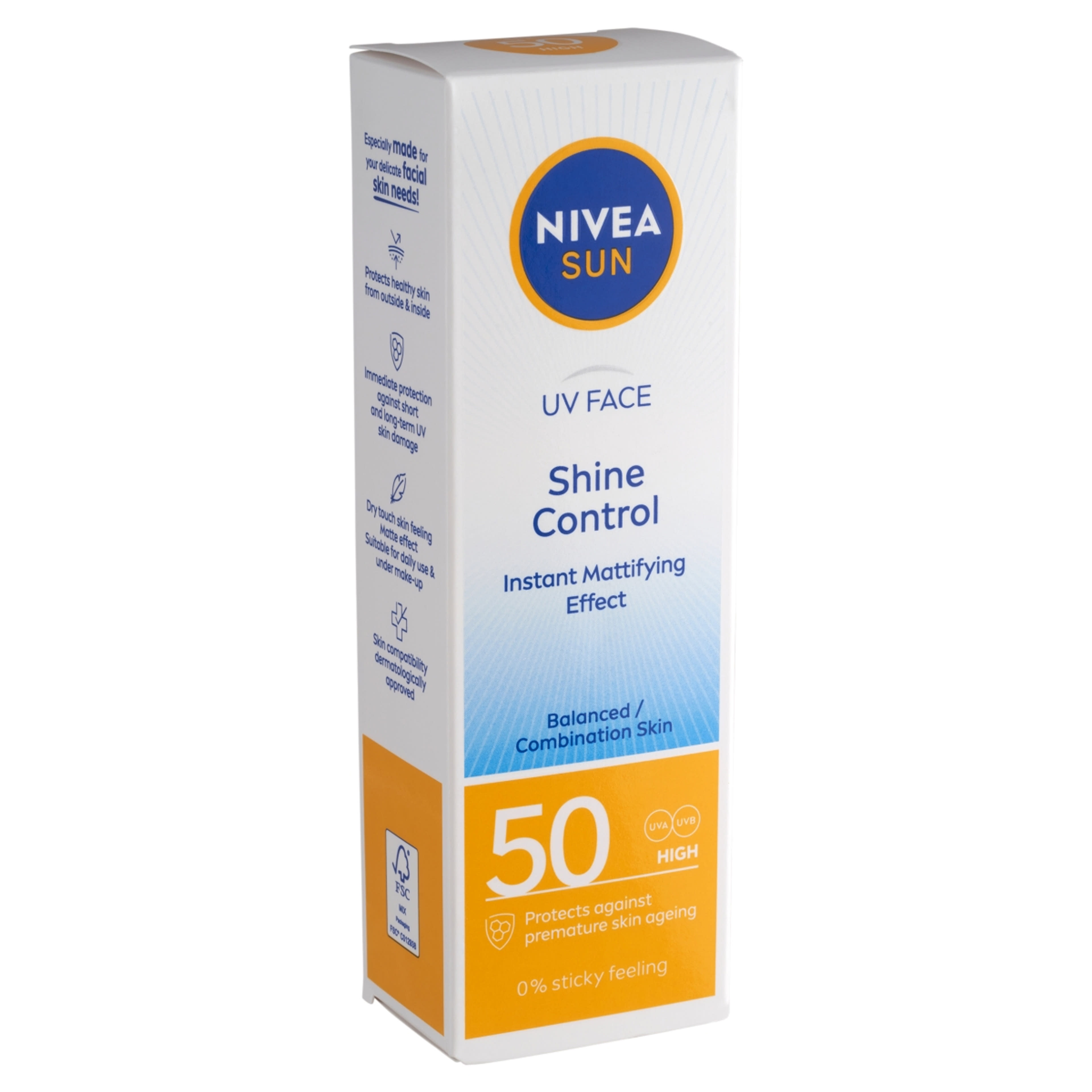 Nivea Sun Shine Control mattító hatású napozó arckrém FF50 - 50 ml-2