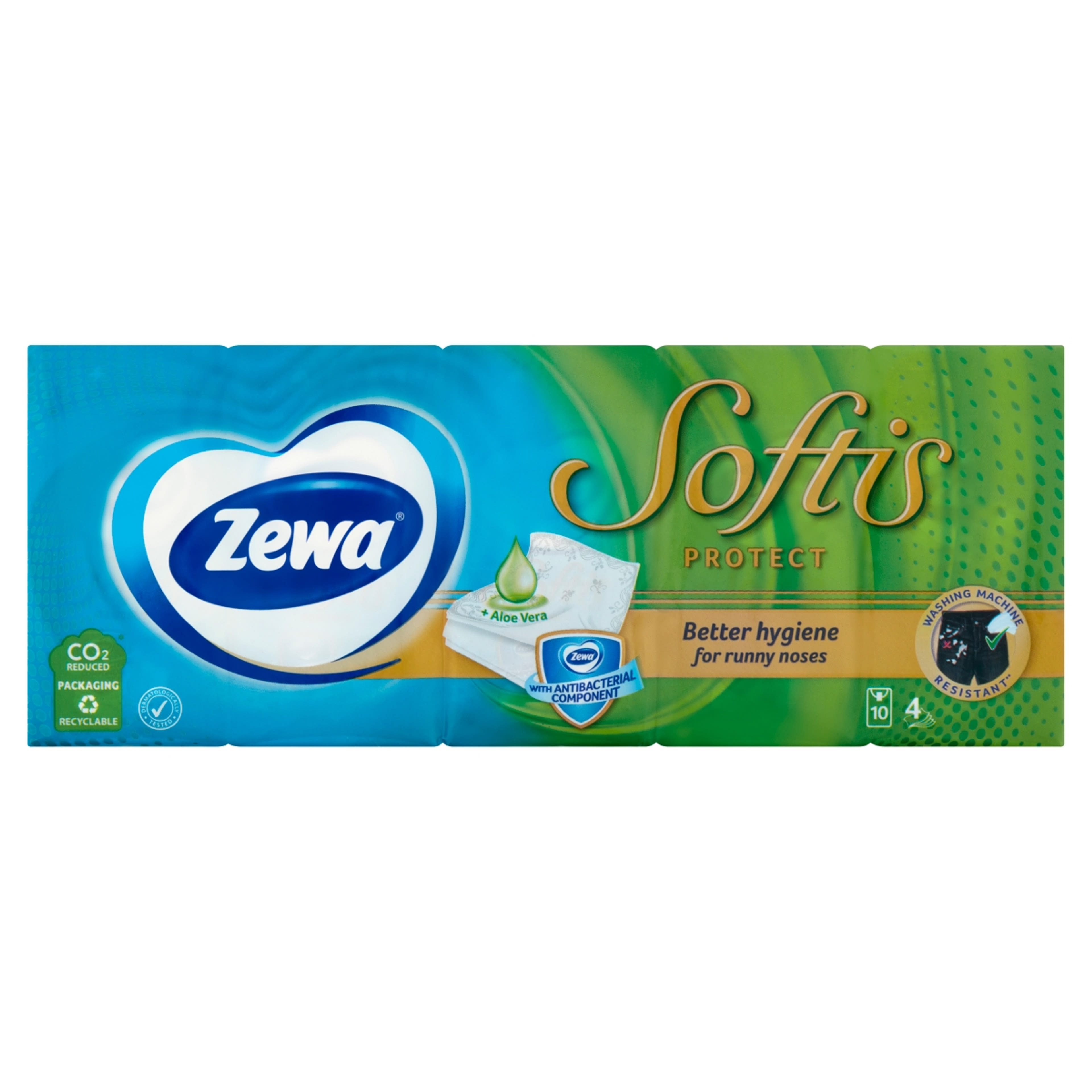 Zewa Softis Protect Illatosított 4 Rétegű Papírzsebkendő - 10x9 db-1