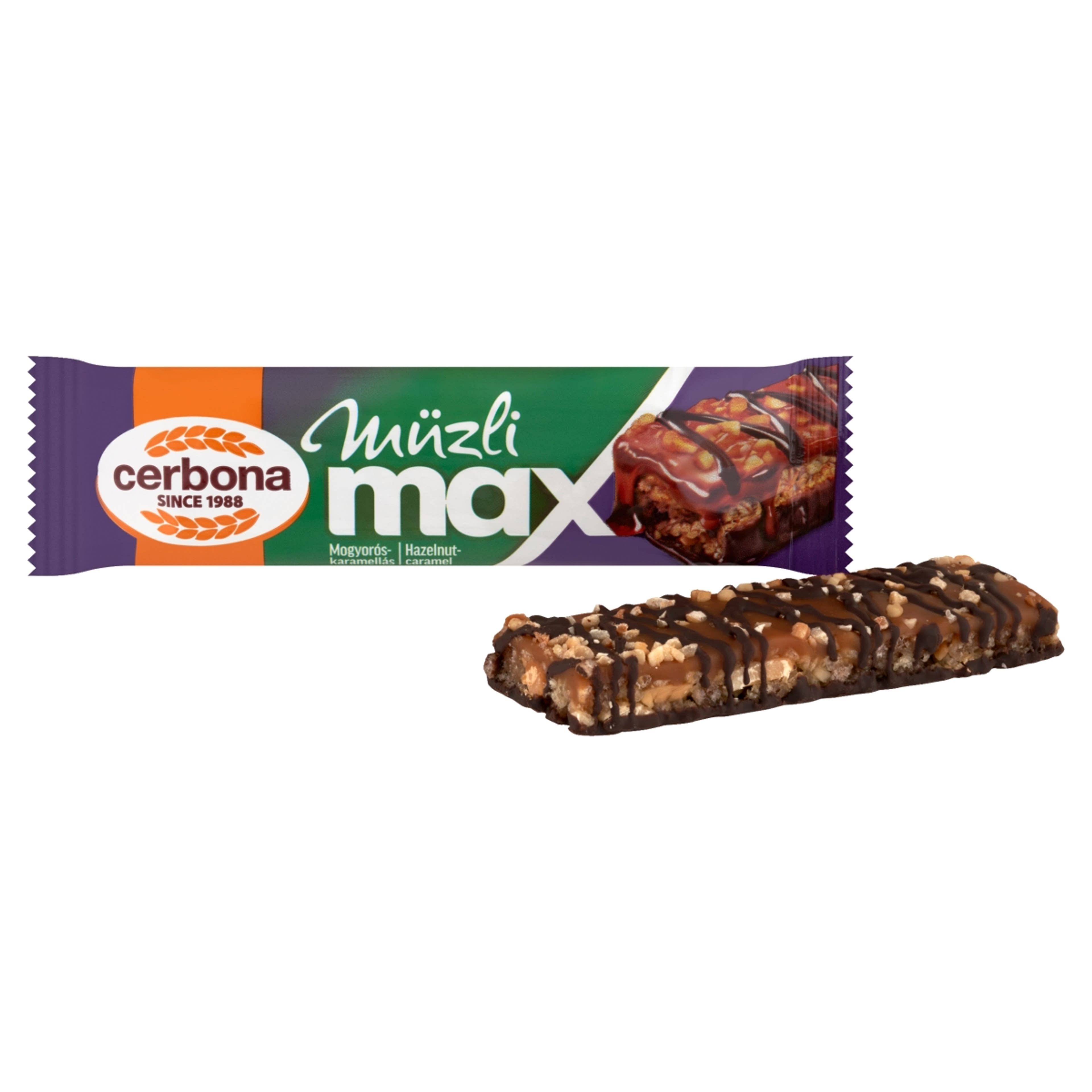 Cerbona Max mogyorós-karamell szelet - 30 g-2