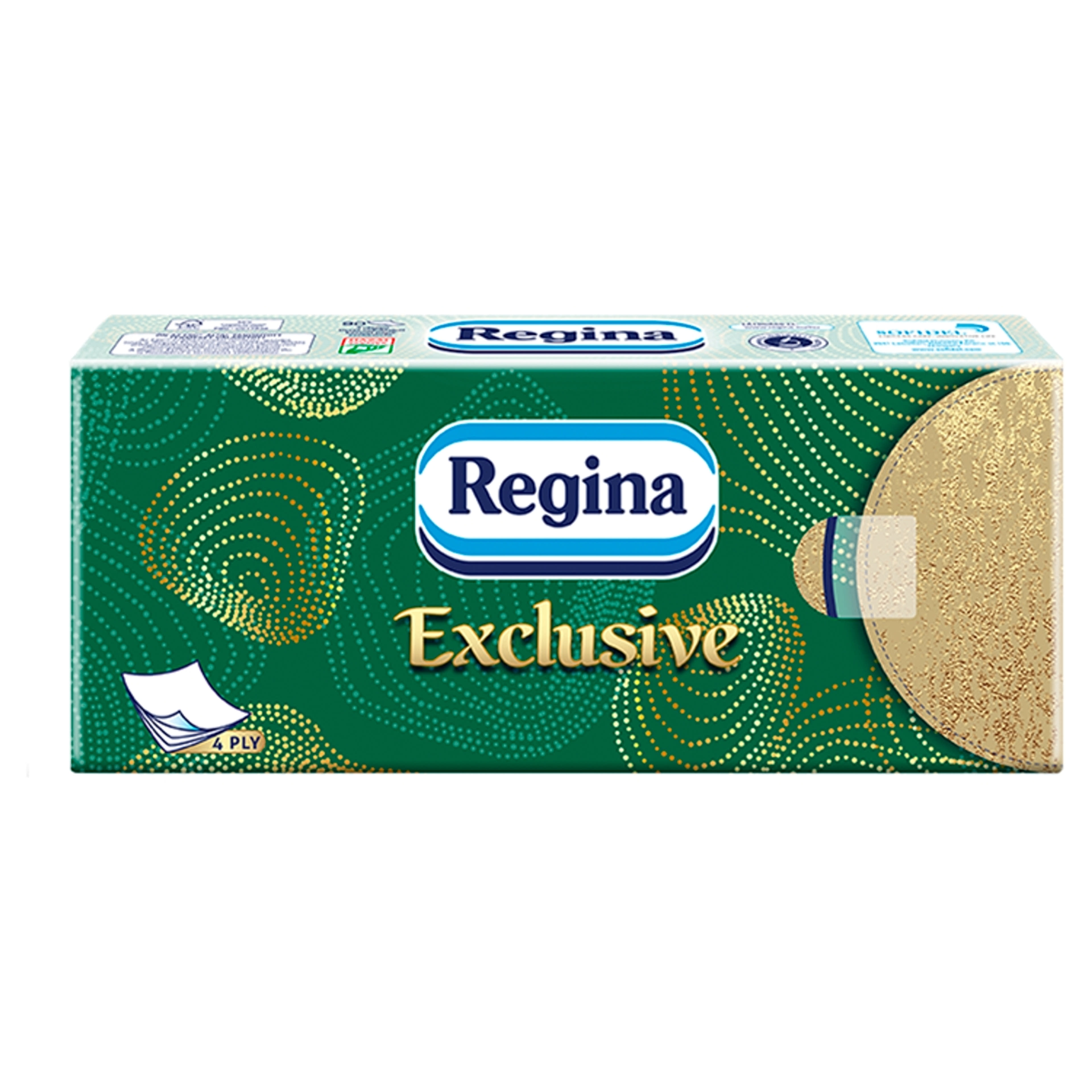 Regina Exclusive papír zsebkendő, 4 rétegű - 90 db