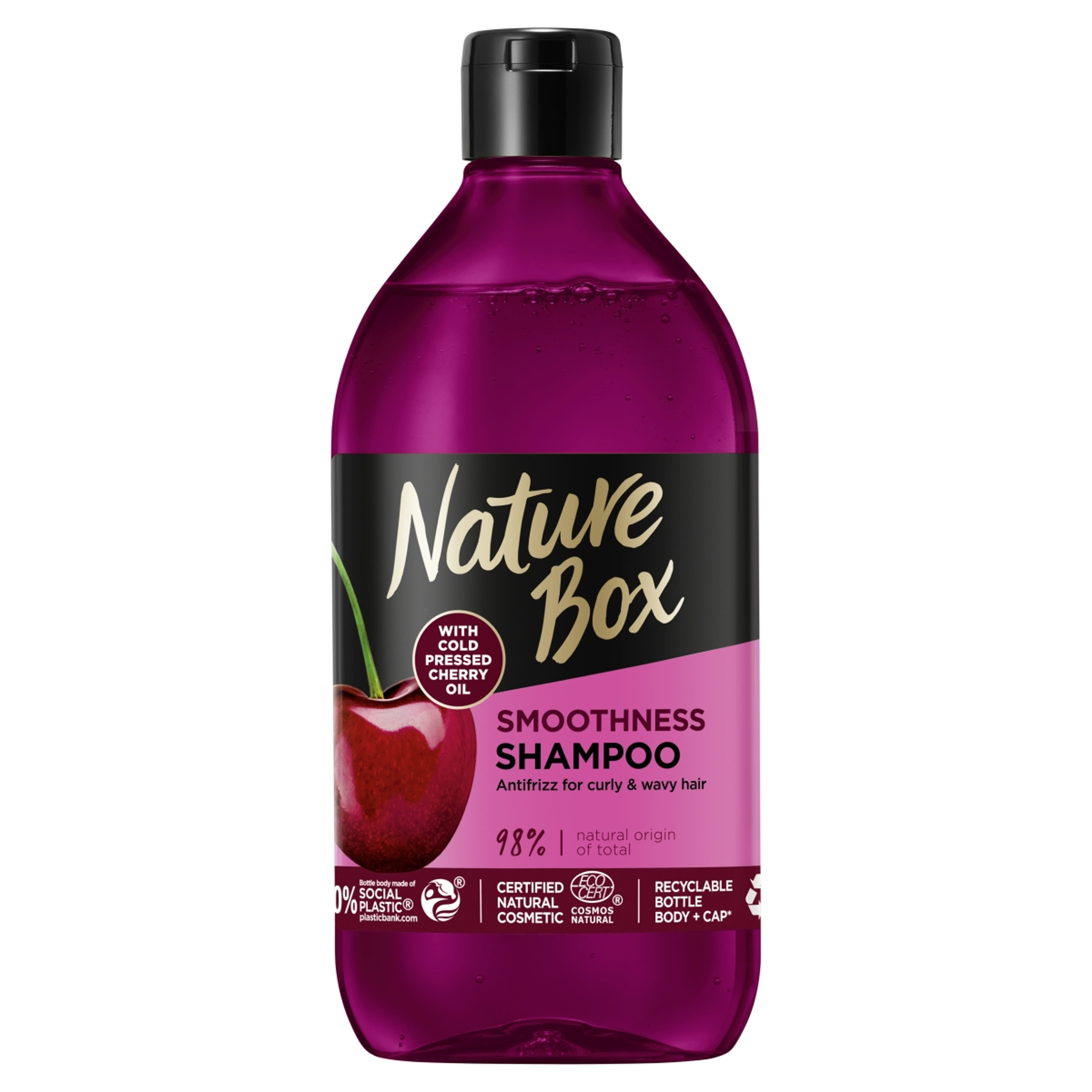Nature Box sampon a puha hajért hidegen préselt cseresznye olajjal - 385 ml