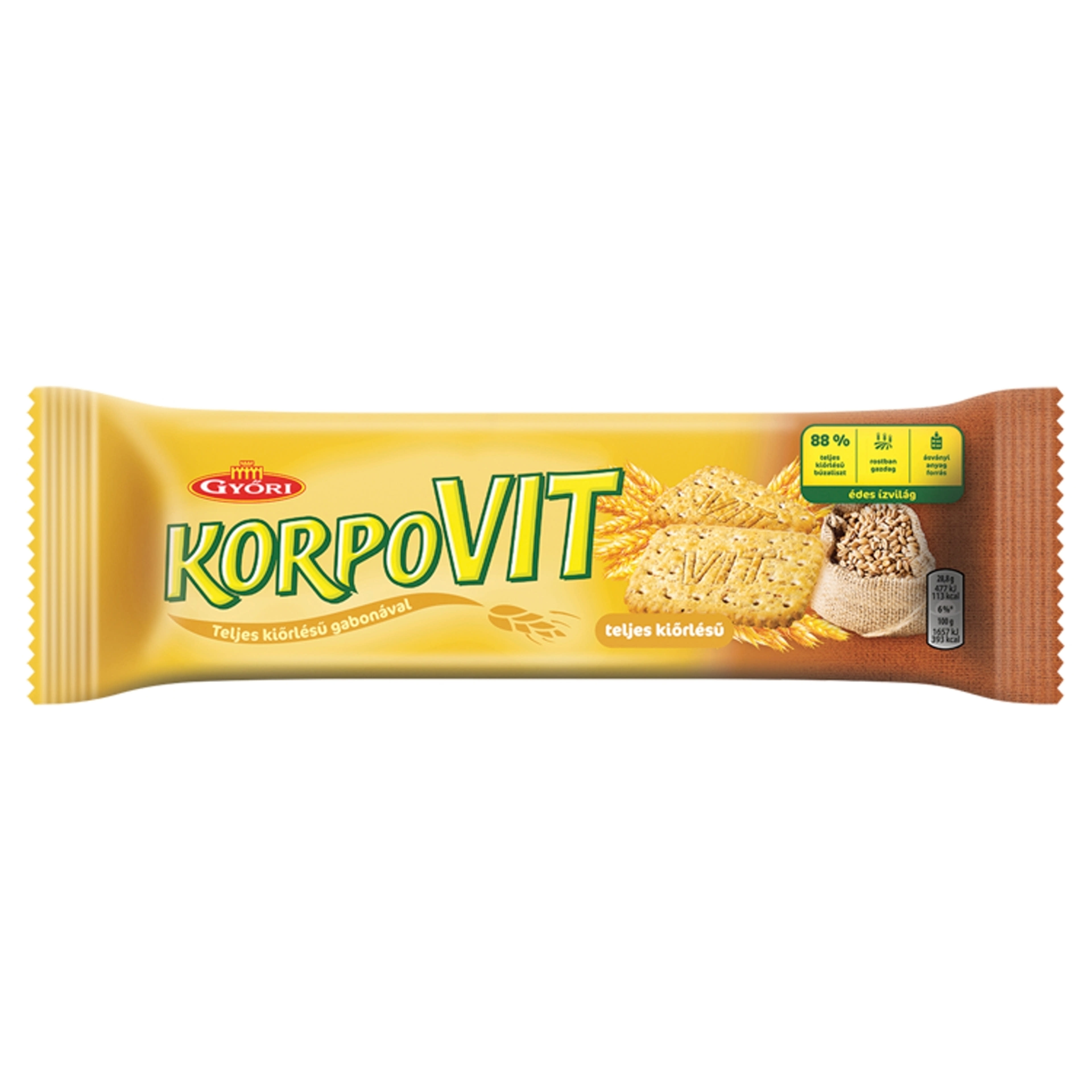 Győri teljes kiörlésű korpovit keksz - 174 g