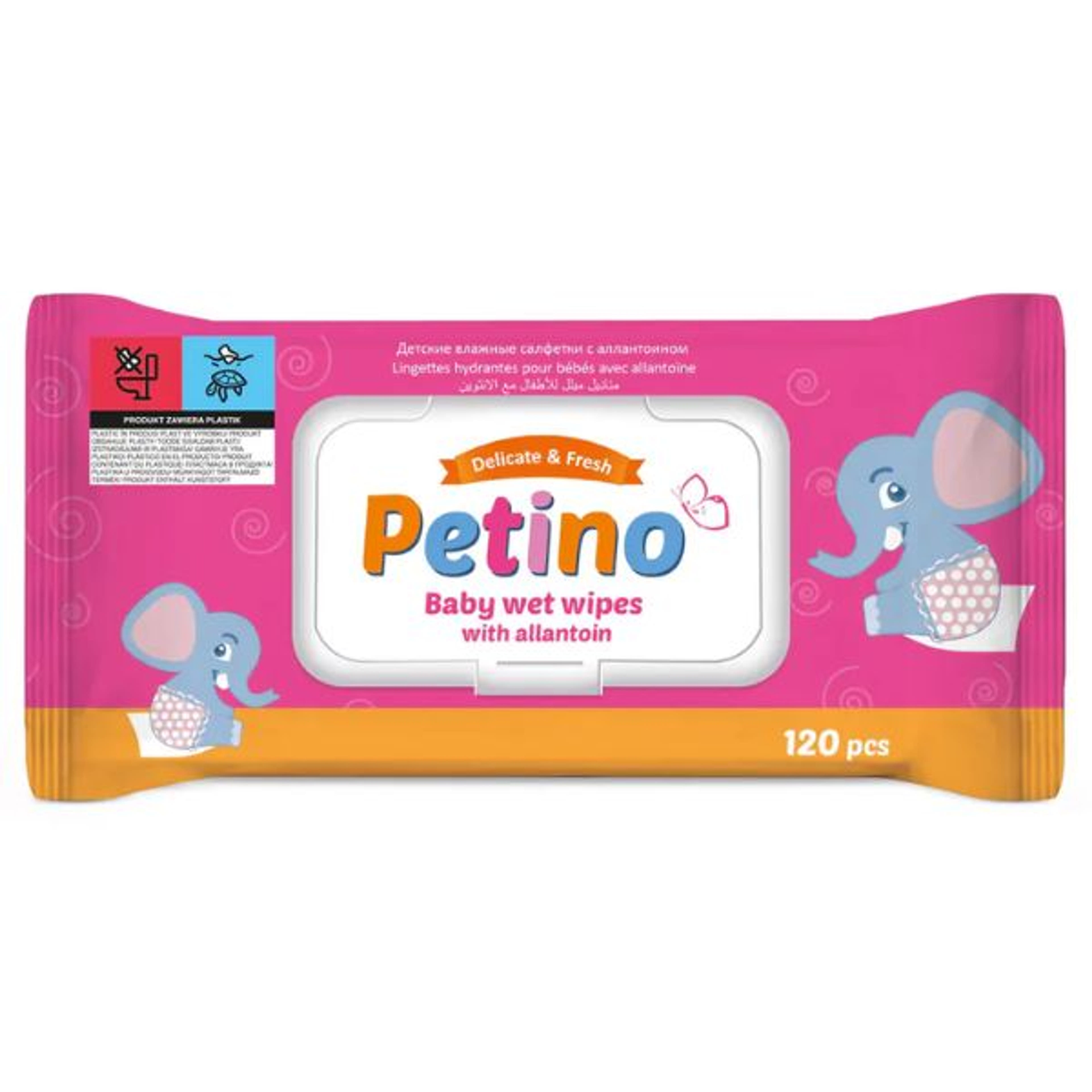 Petino Delicate&Fresh nedves baba törlőkendő - 120 db-1