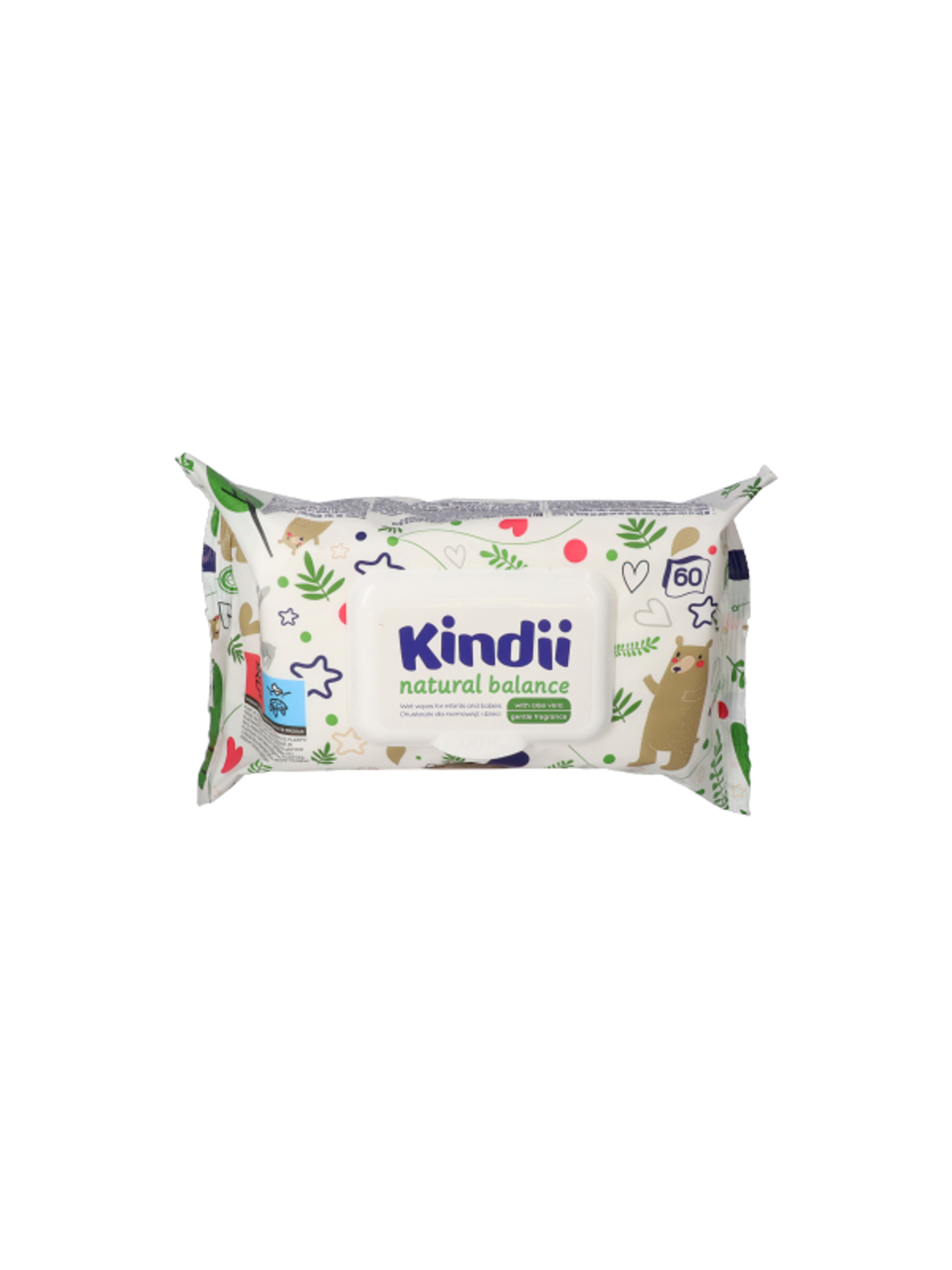 Kindii Natural Balance törlőkendő - 60 db