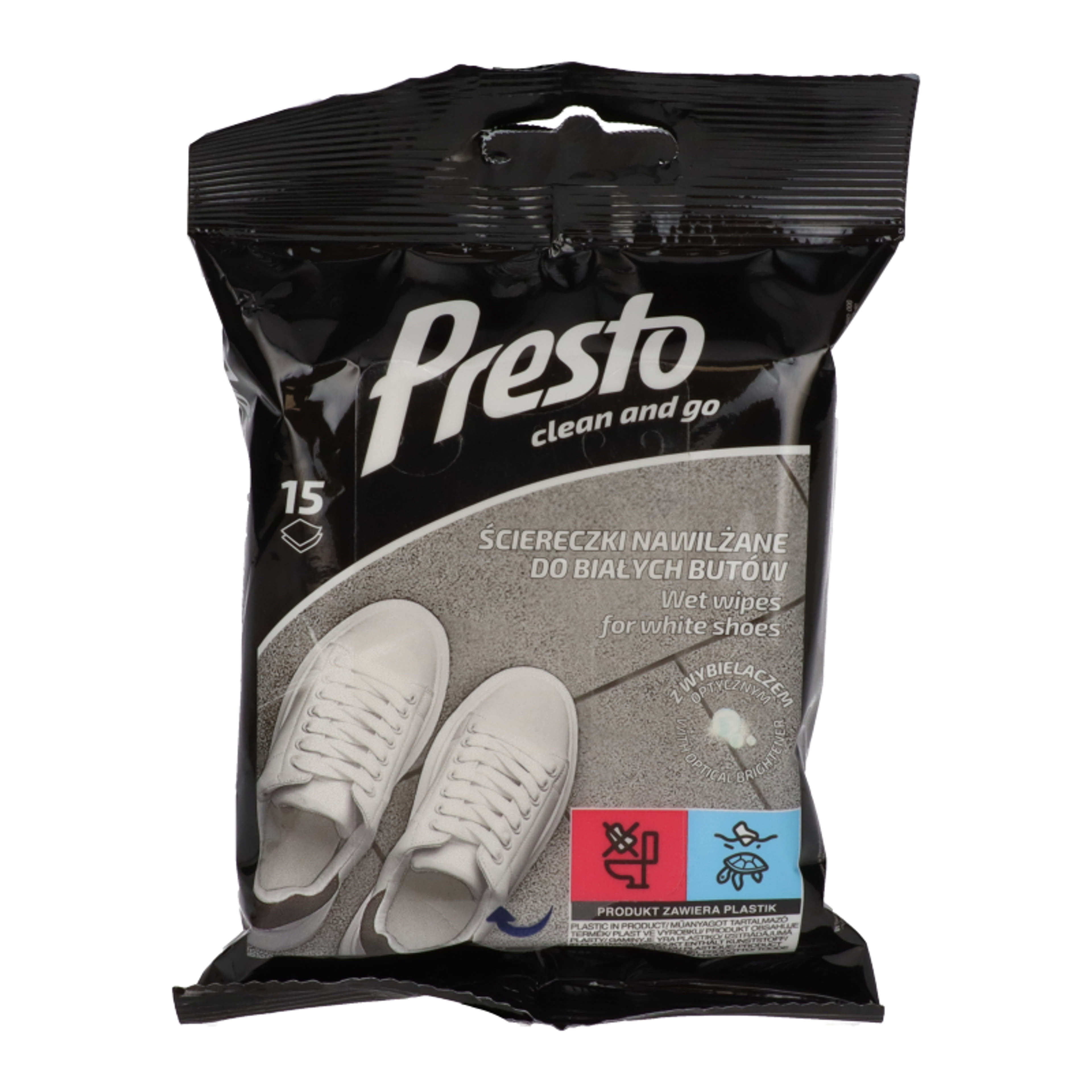 Presto nedves cipőtörlő fehér 15 db-os - 1 db
