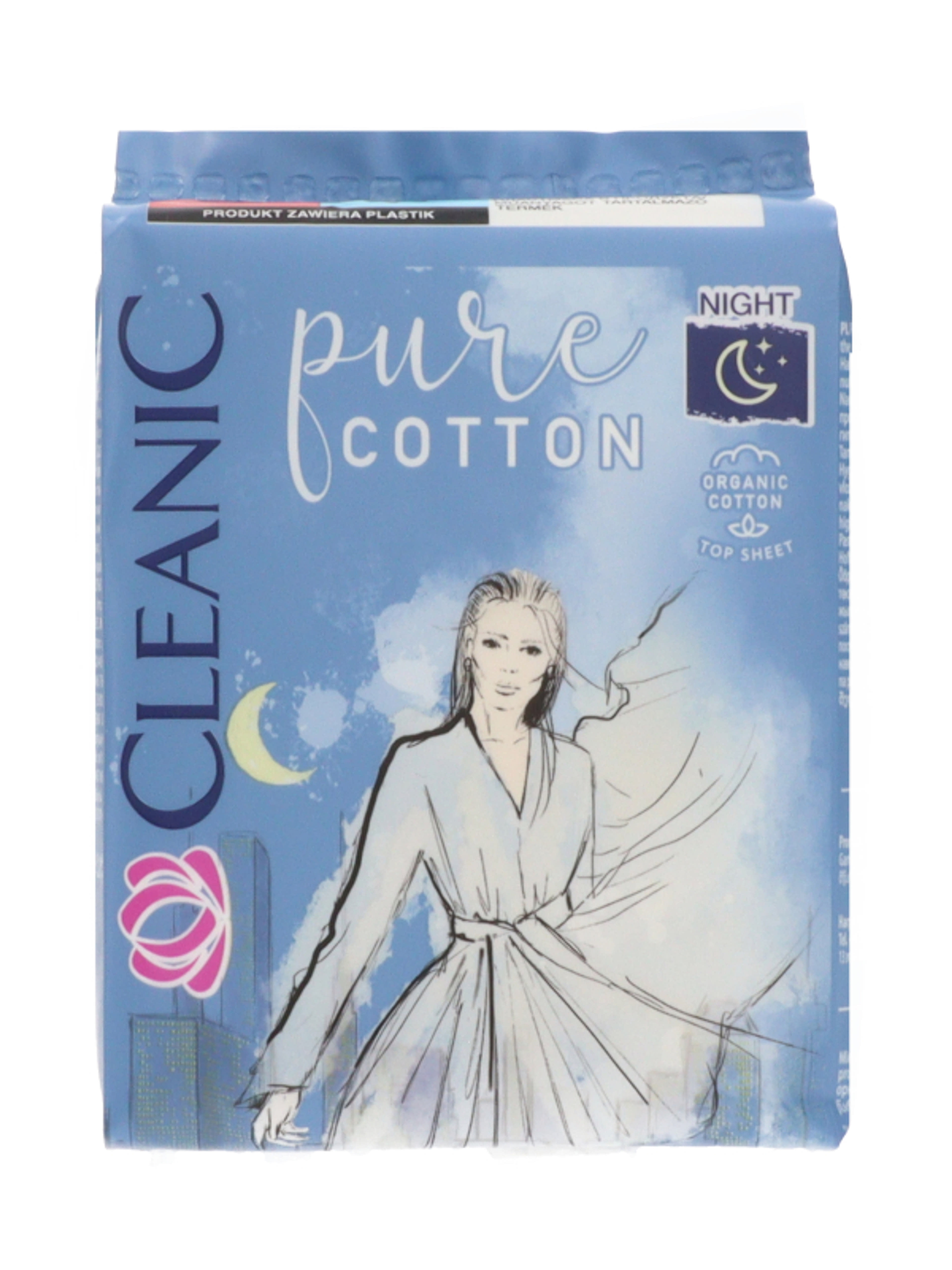Cleanic Pure Cotton éjszakai egészségügyi betét - 10 db