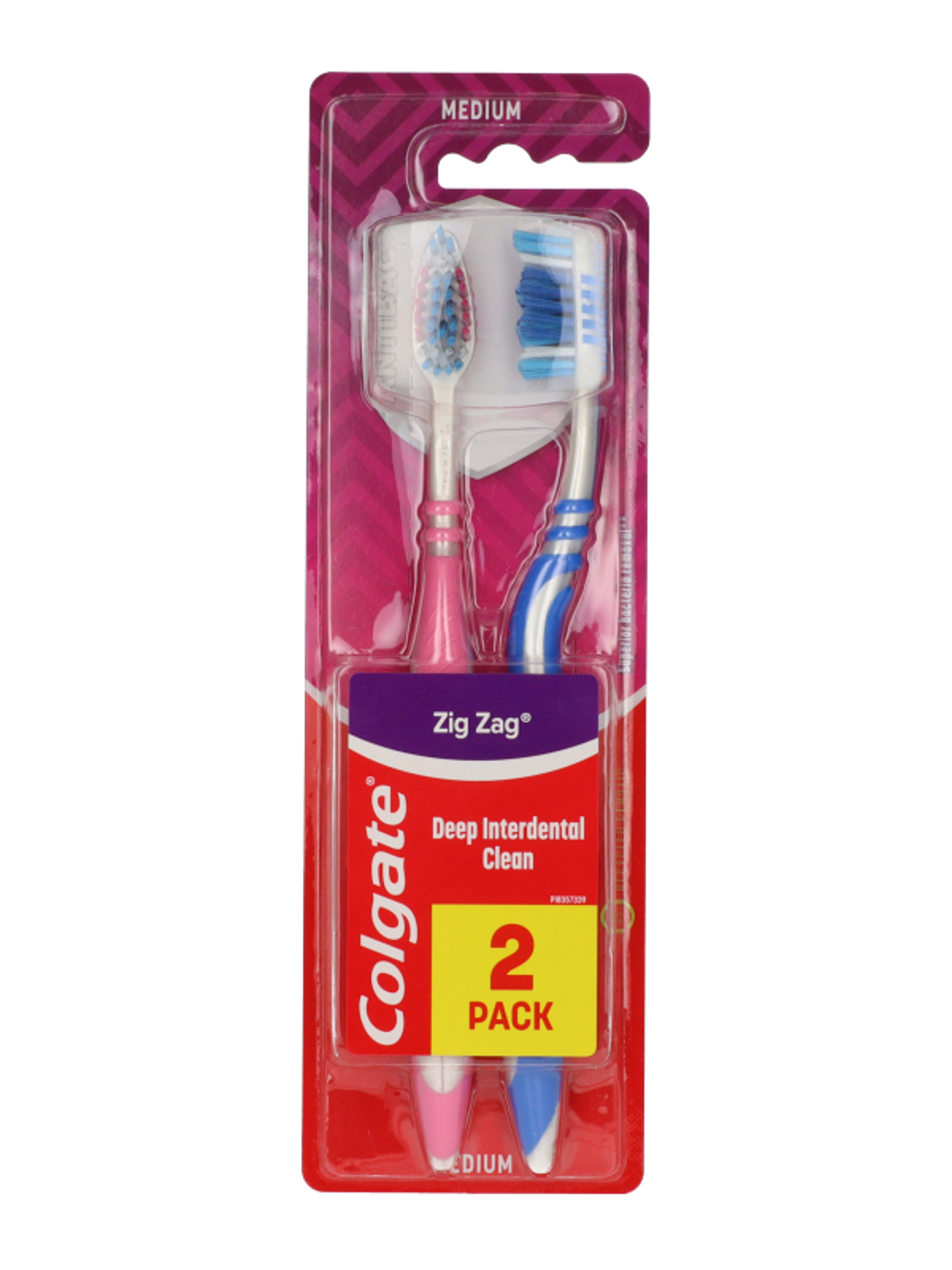Colgate Zig Zag Plus Duo Közepes Szálerősségű fogkefe - 2 db