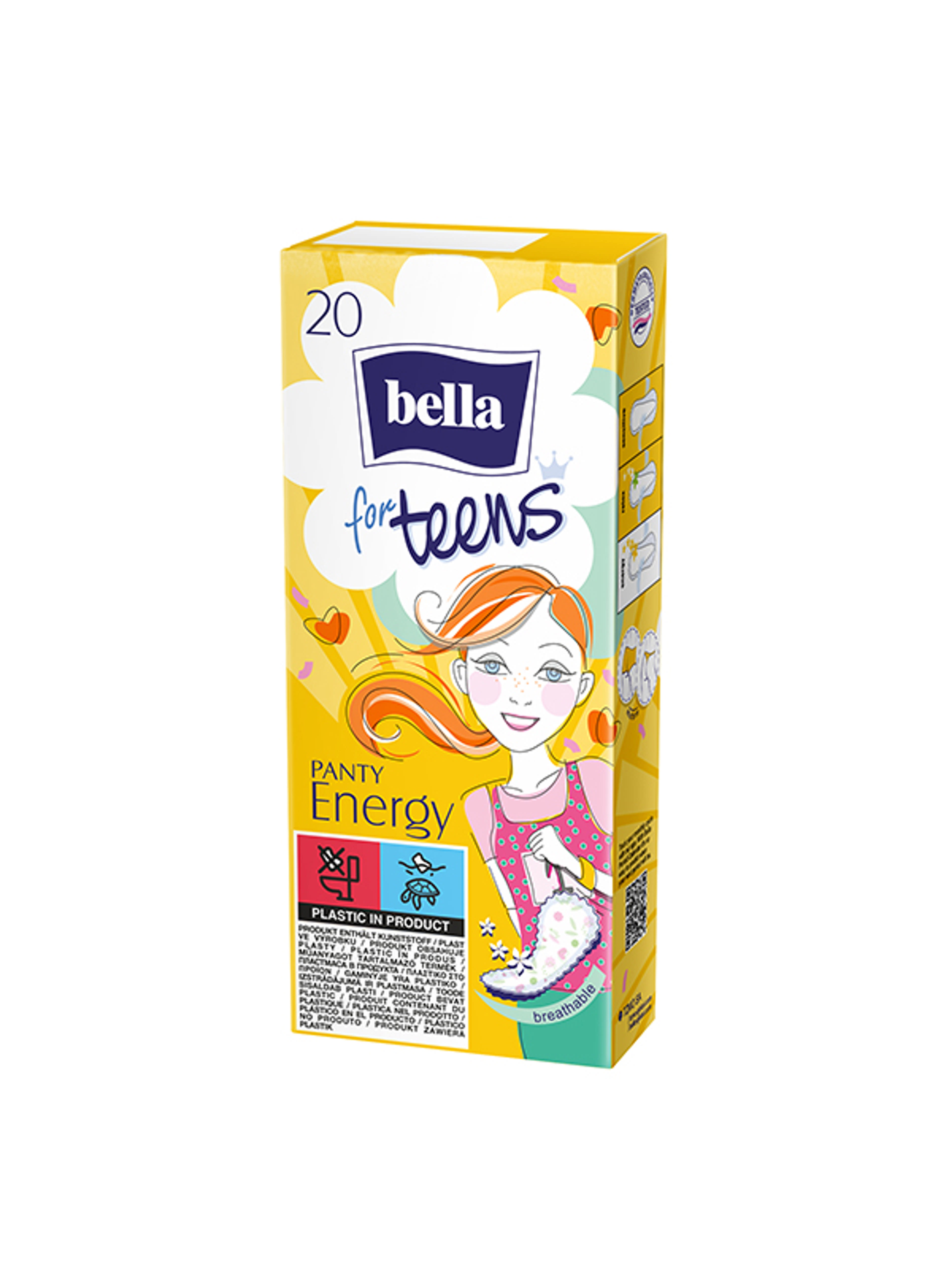 Bella For Teens Energy vékony, légáteresztő tisztasági betét - 20 db