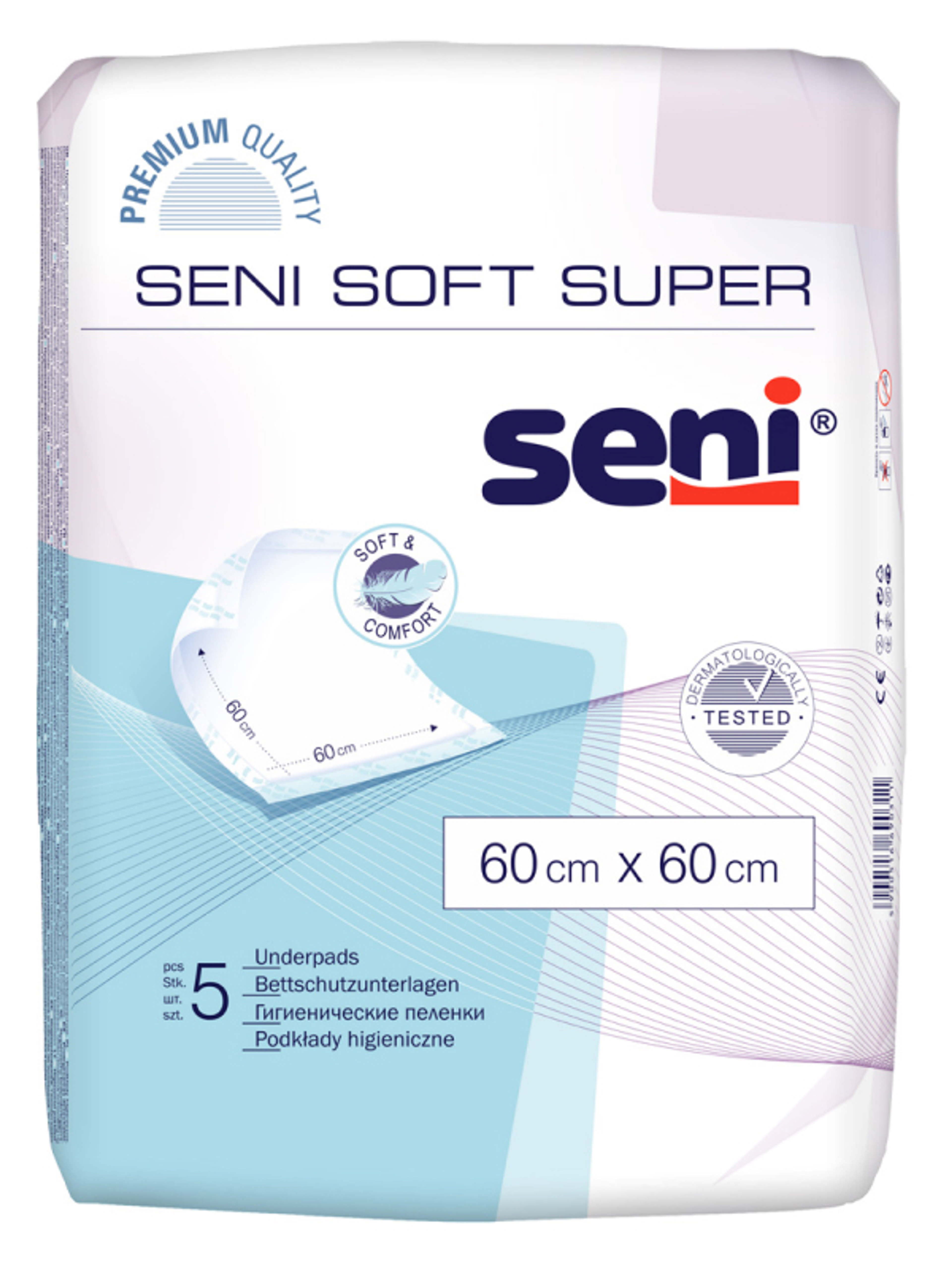 Seni soft super betegalátét 60 x 60 cm - 5 db-1