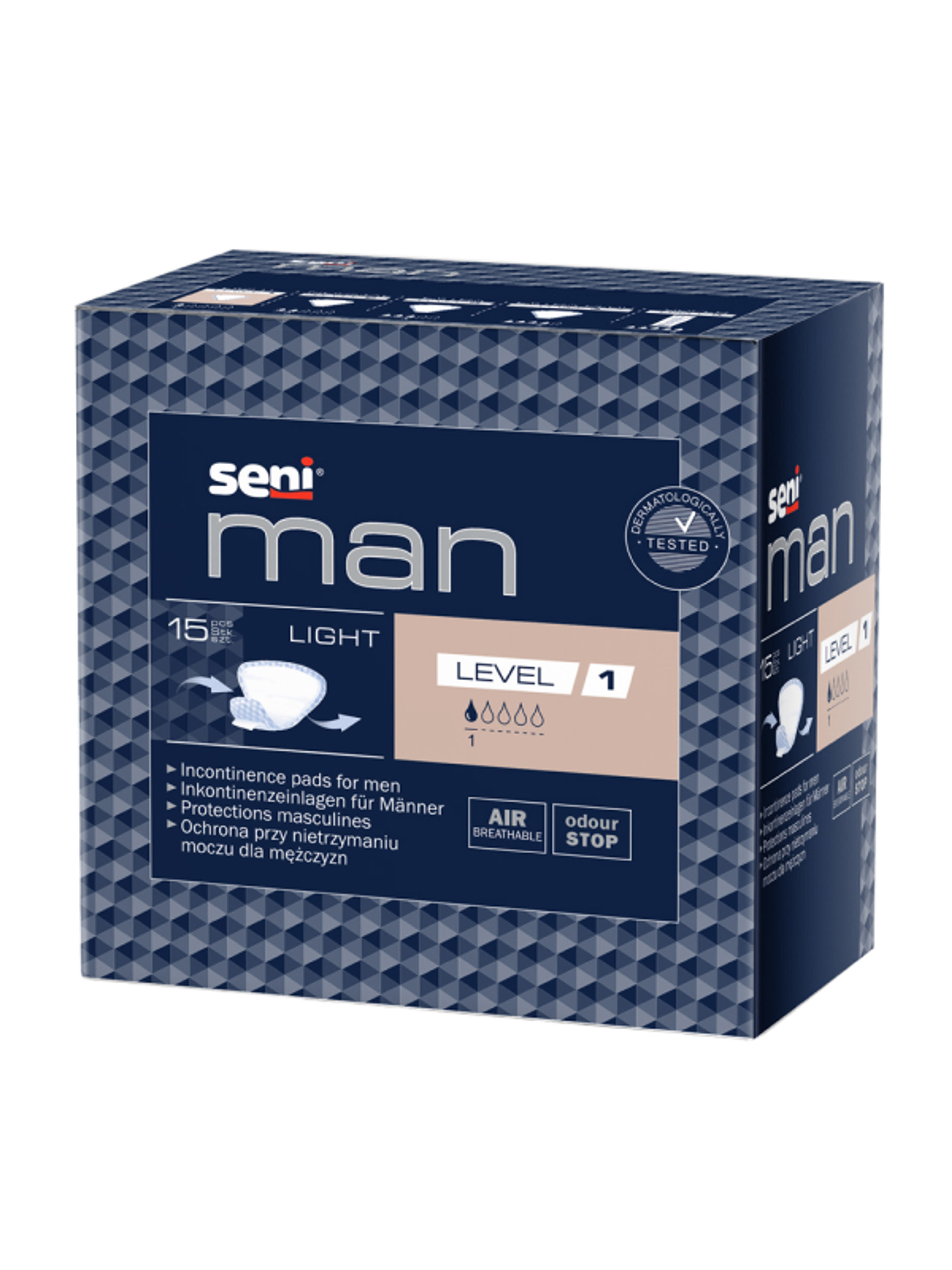 Seni Man Light Level 1 férfi inkontinencia betét - 15 db-1