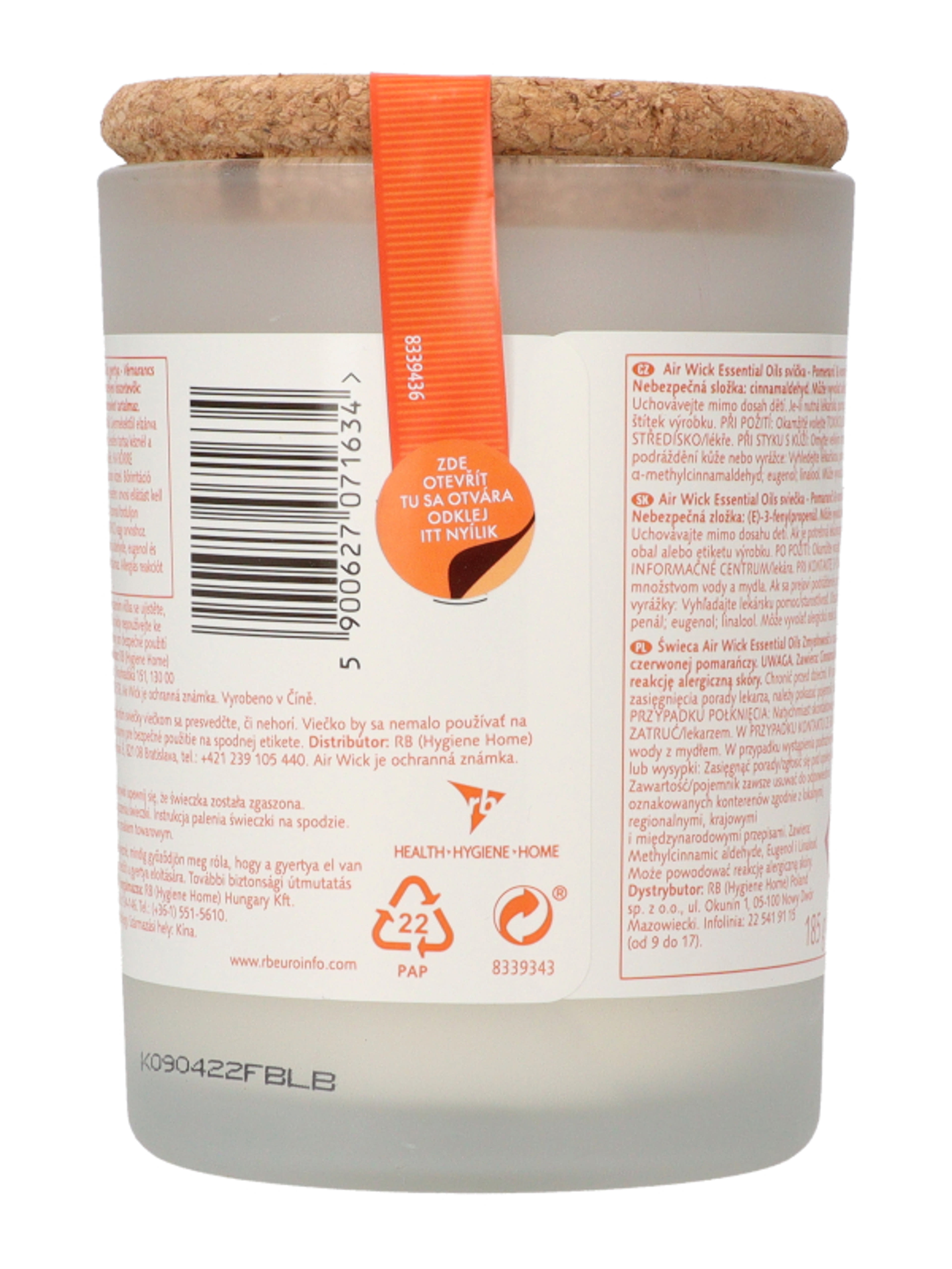 Air Wick Essential Oils gyertya vérnarancs & füstölő - 185 g-6