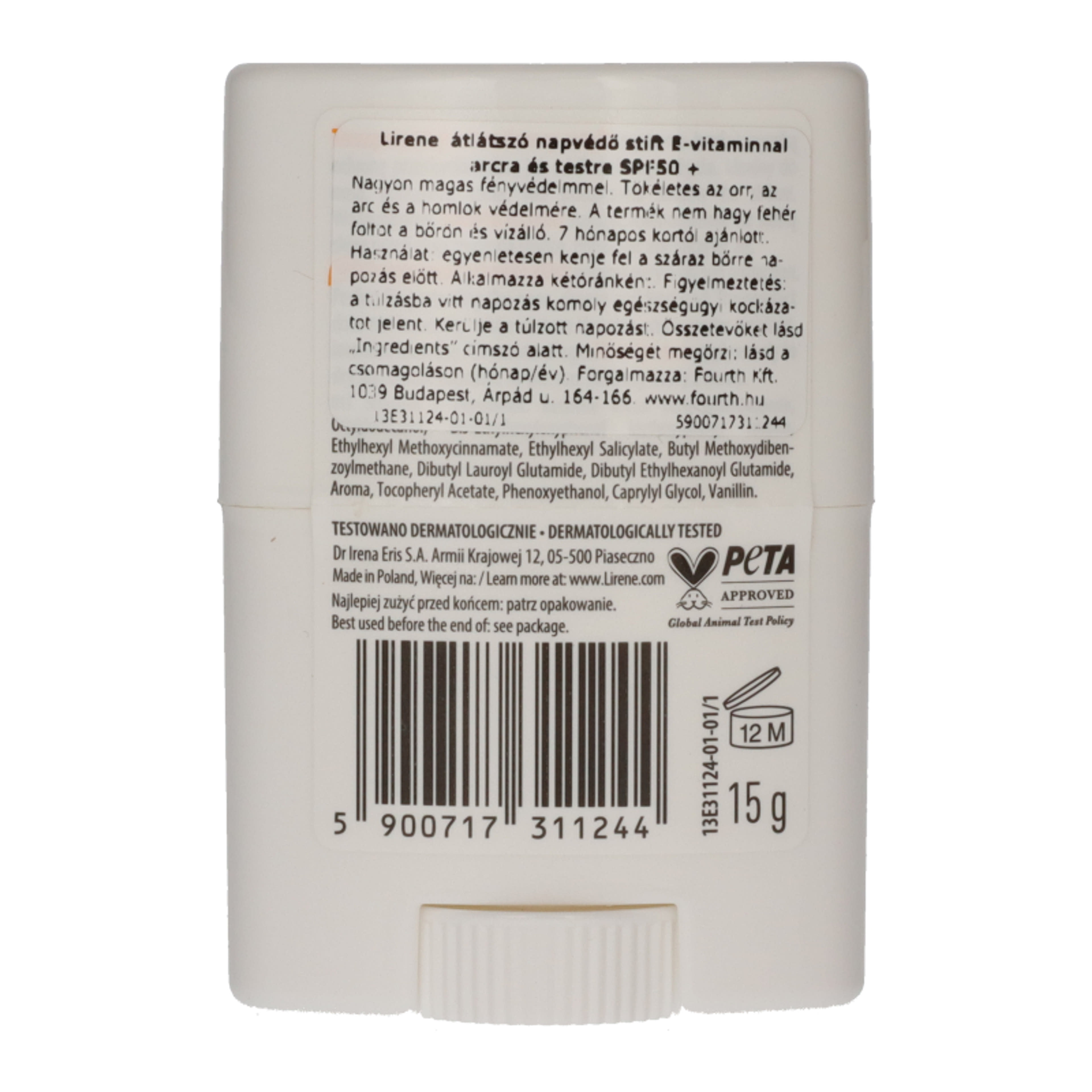 Lirene Vitamin arc és test stift SPF50 - 15 g-2