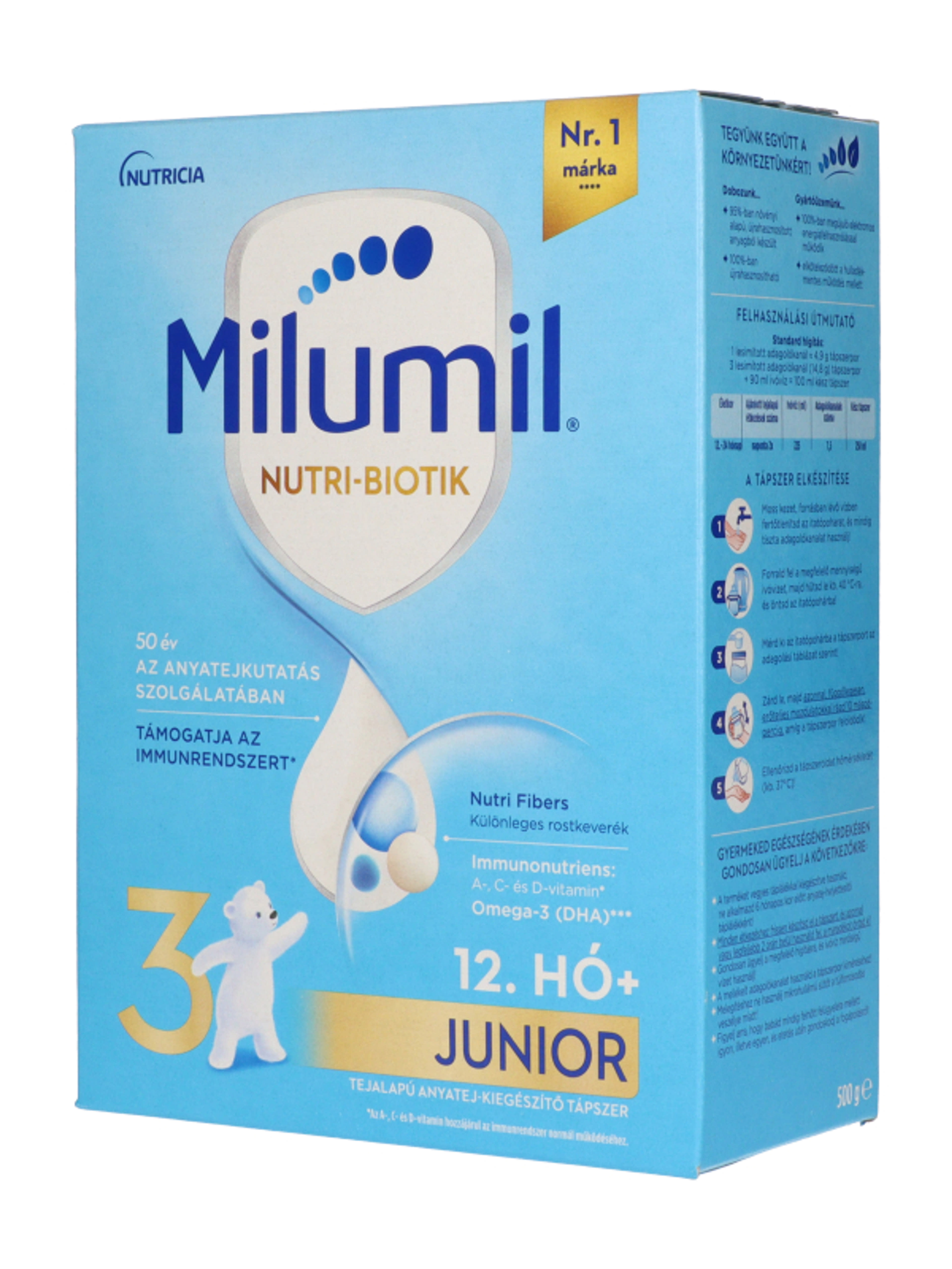 Milumil 3 Junior tejalapú anyatej-kiegészítő tápszer 12. hónapos kortól - 500 g-4