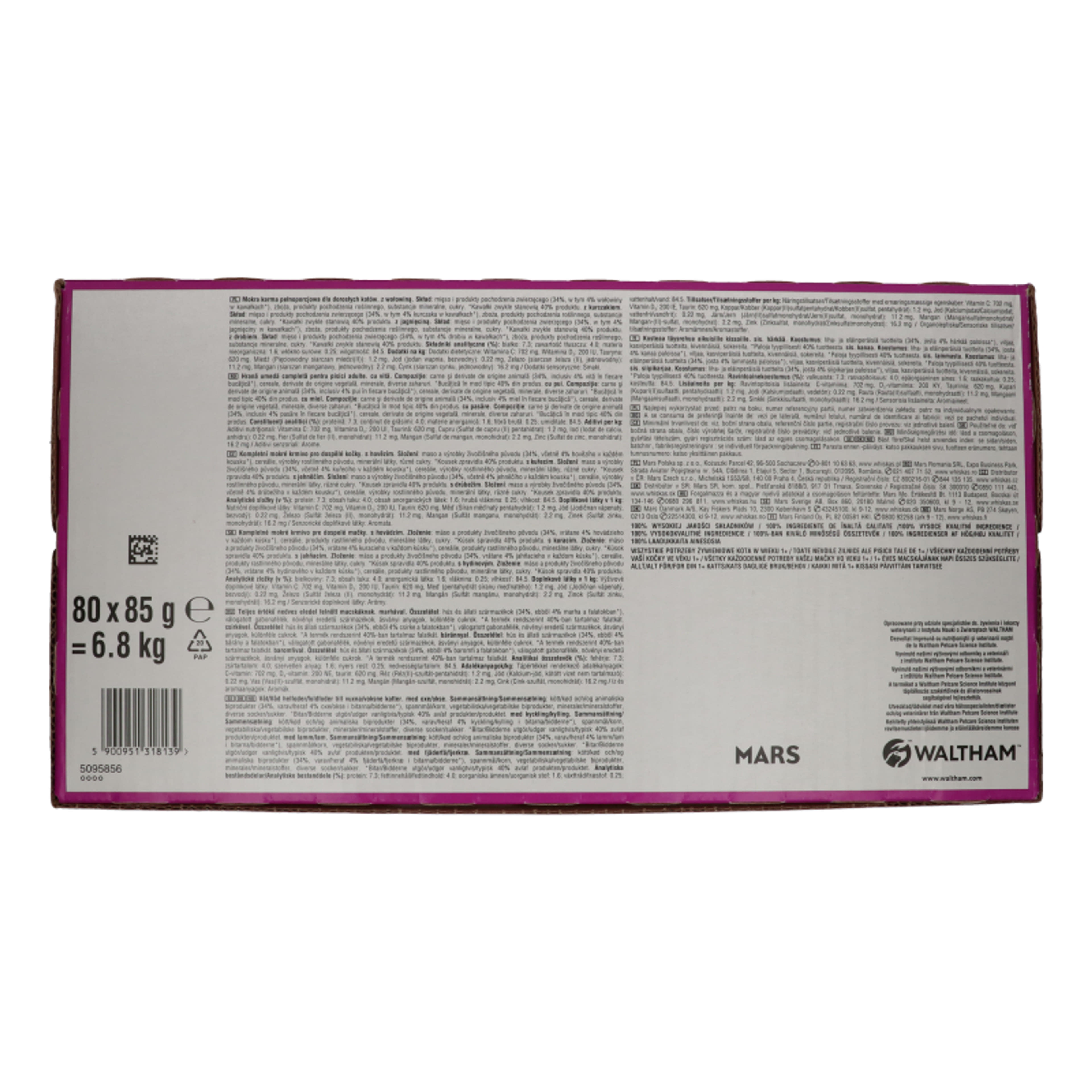 Whiskas tasakos eledel vegyes válogatás felnőtt macskák számára mártásban 80x85 g - 6800 g-3