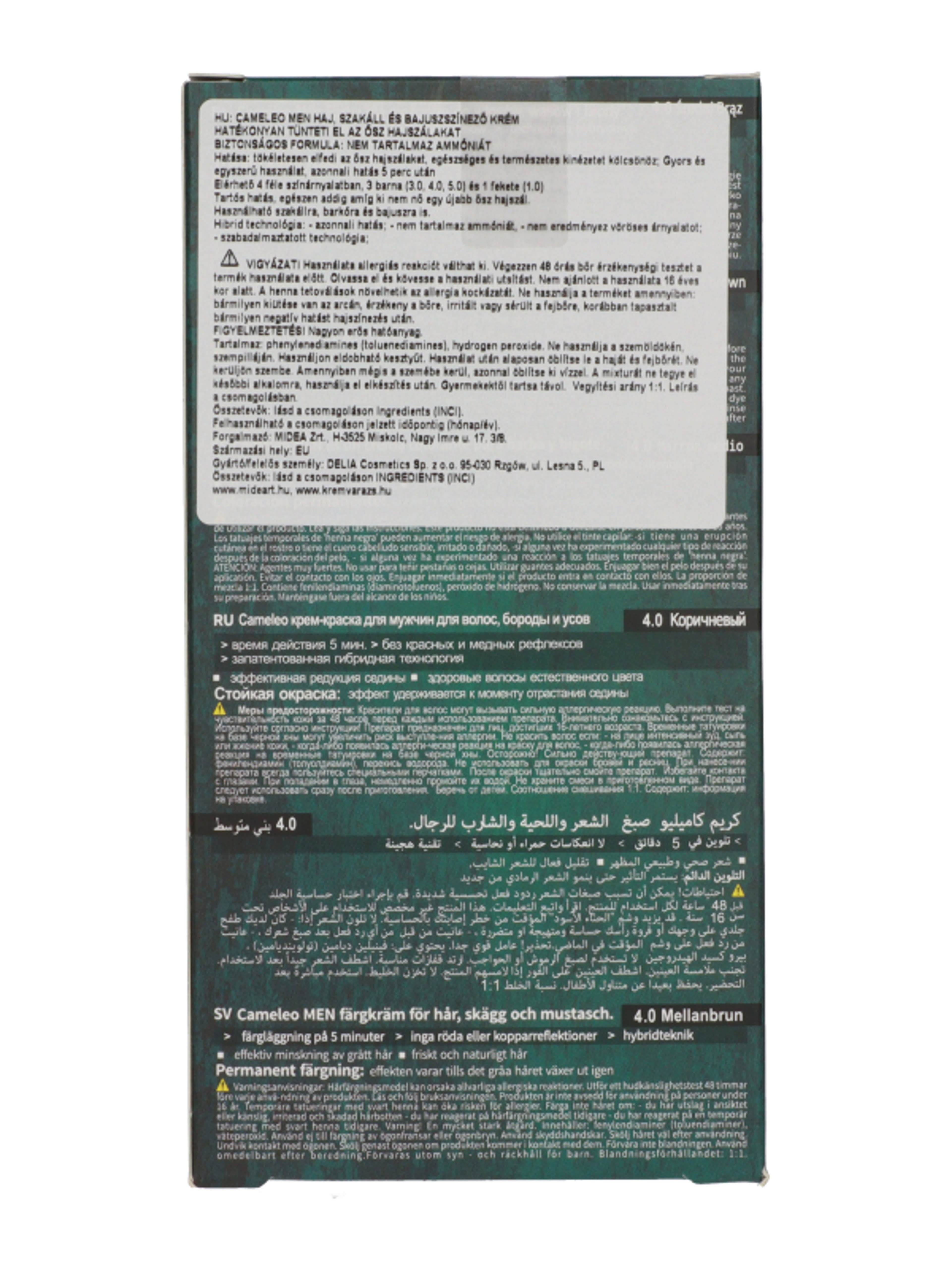 Cameleo férfi hajszínező krém /4.0 barna - 1 db-3