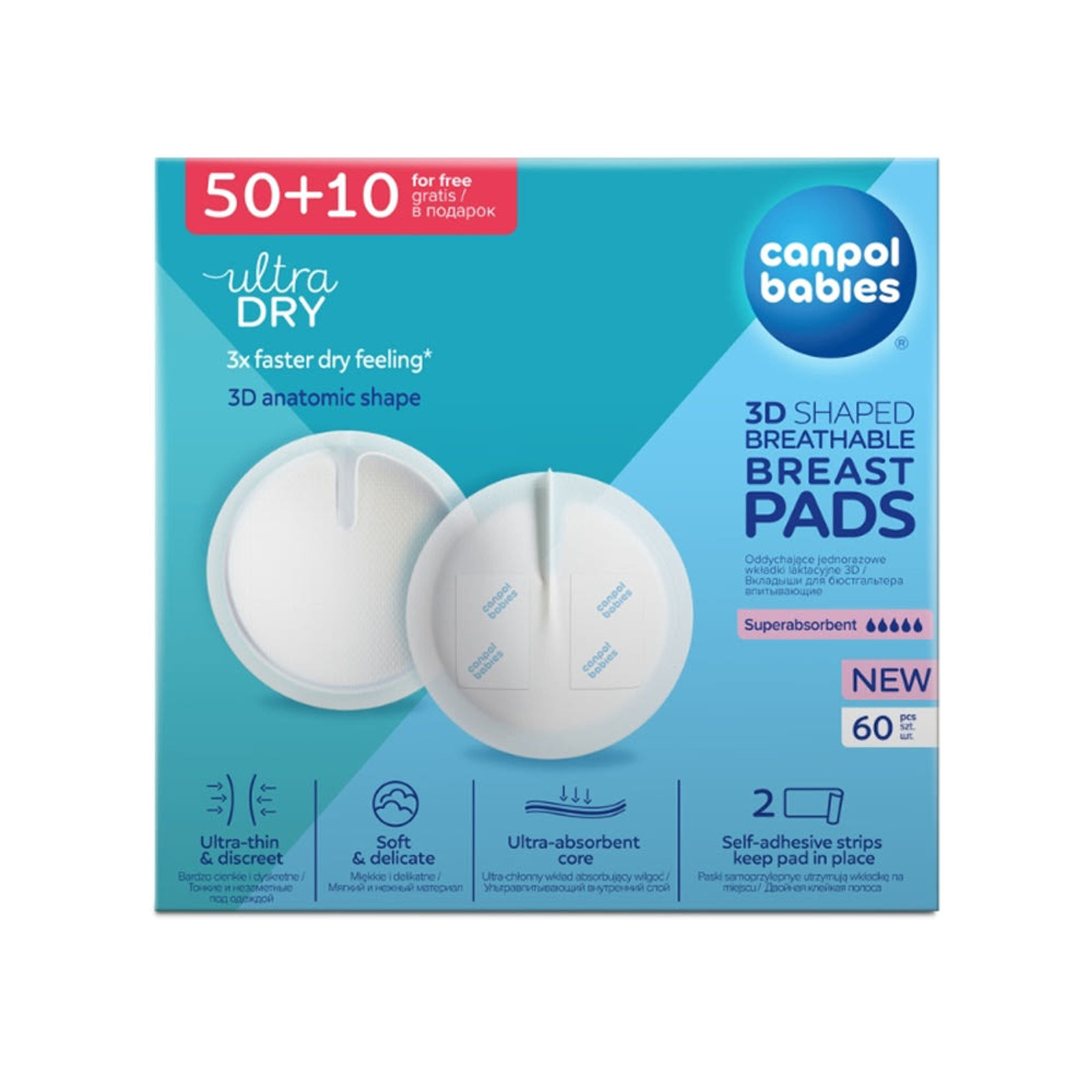 Canpol Babies formázott légáteresztő melltartóbetét - 60 db