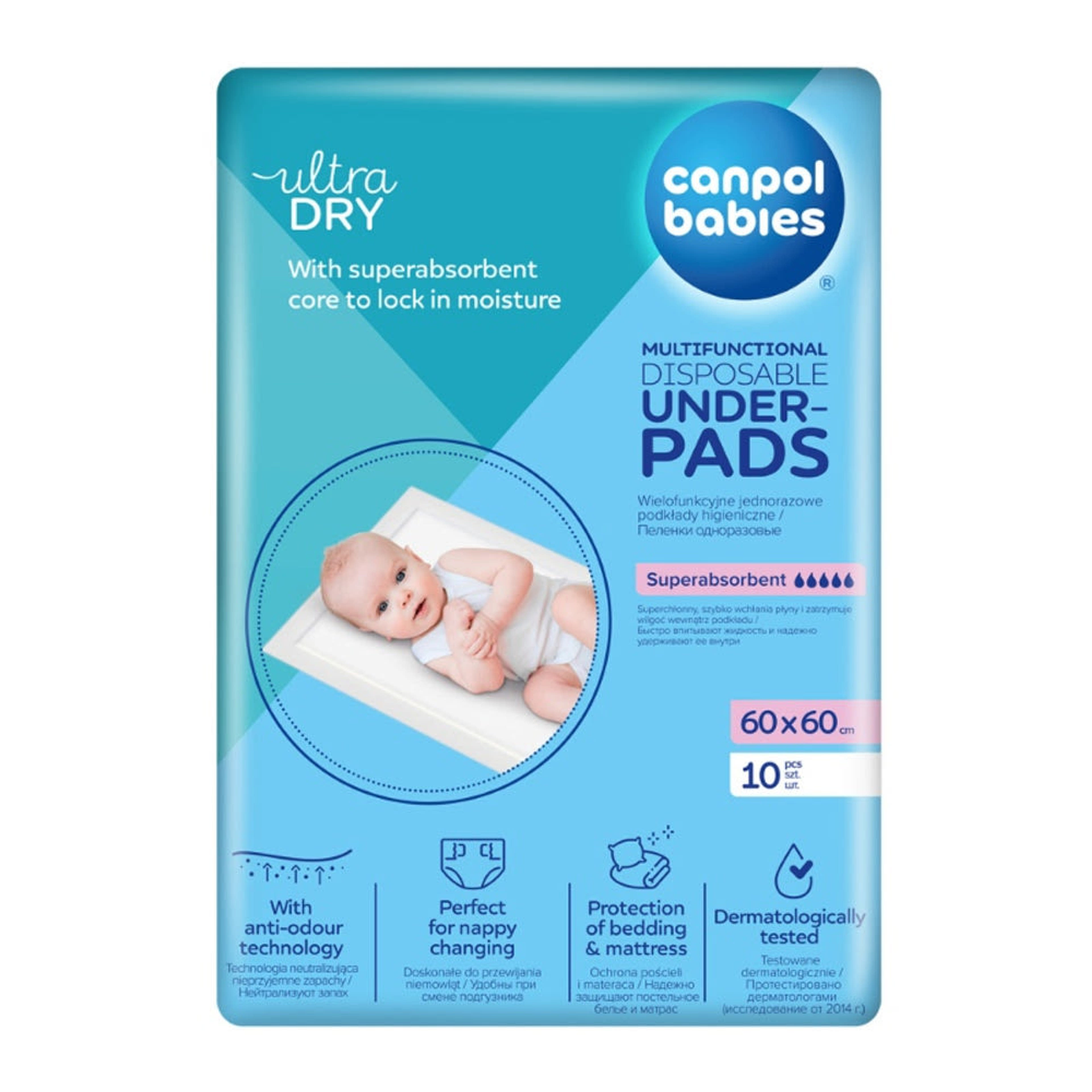 Canpol Babies többfunkciós pelenkázó alátét 60*60 cm - 10 db