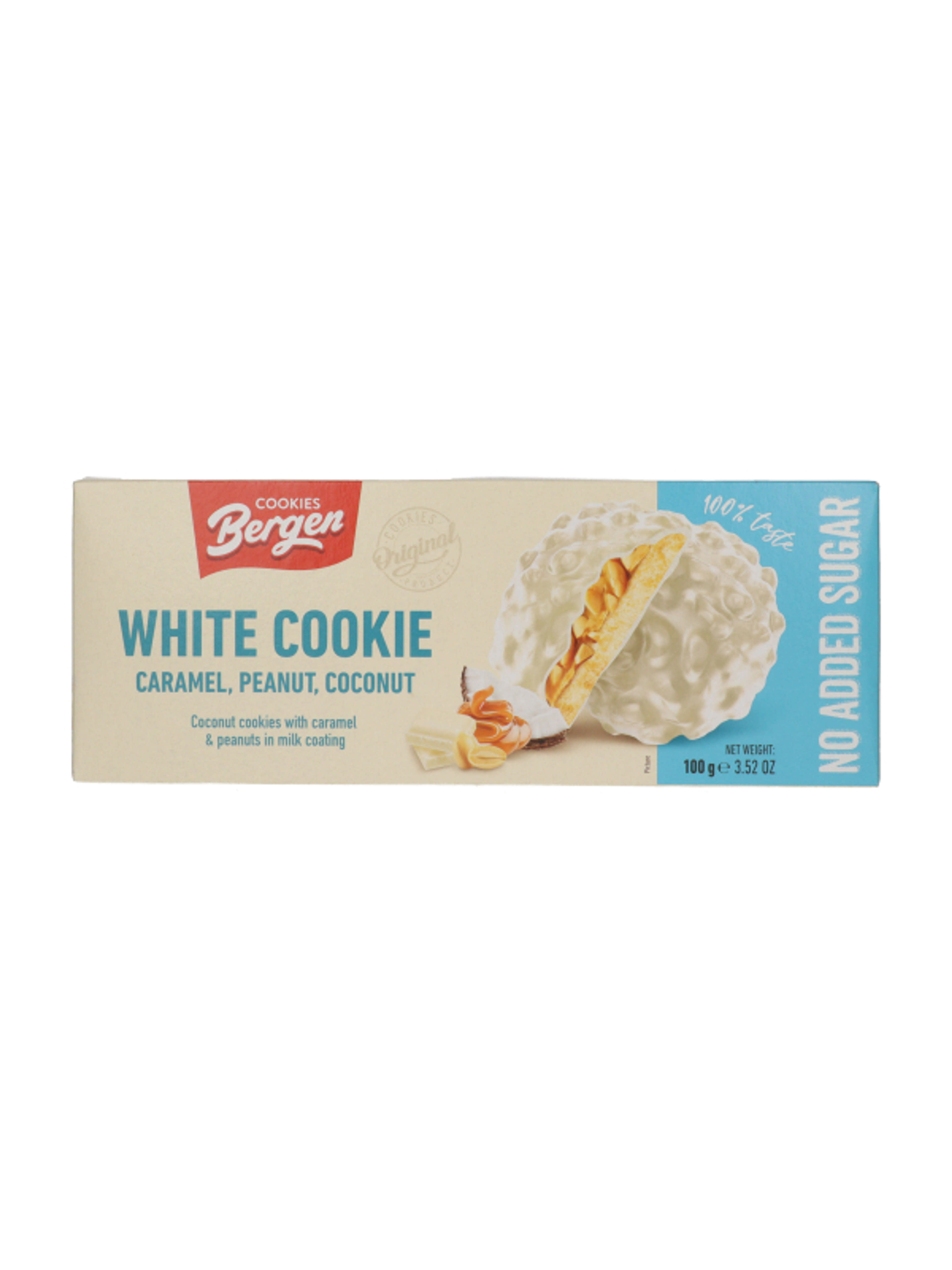 Bergen White Cookie fehércsokoládéba mártott keksz kókusszal - 130 g-2