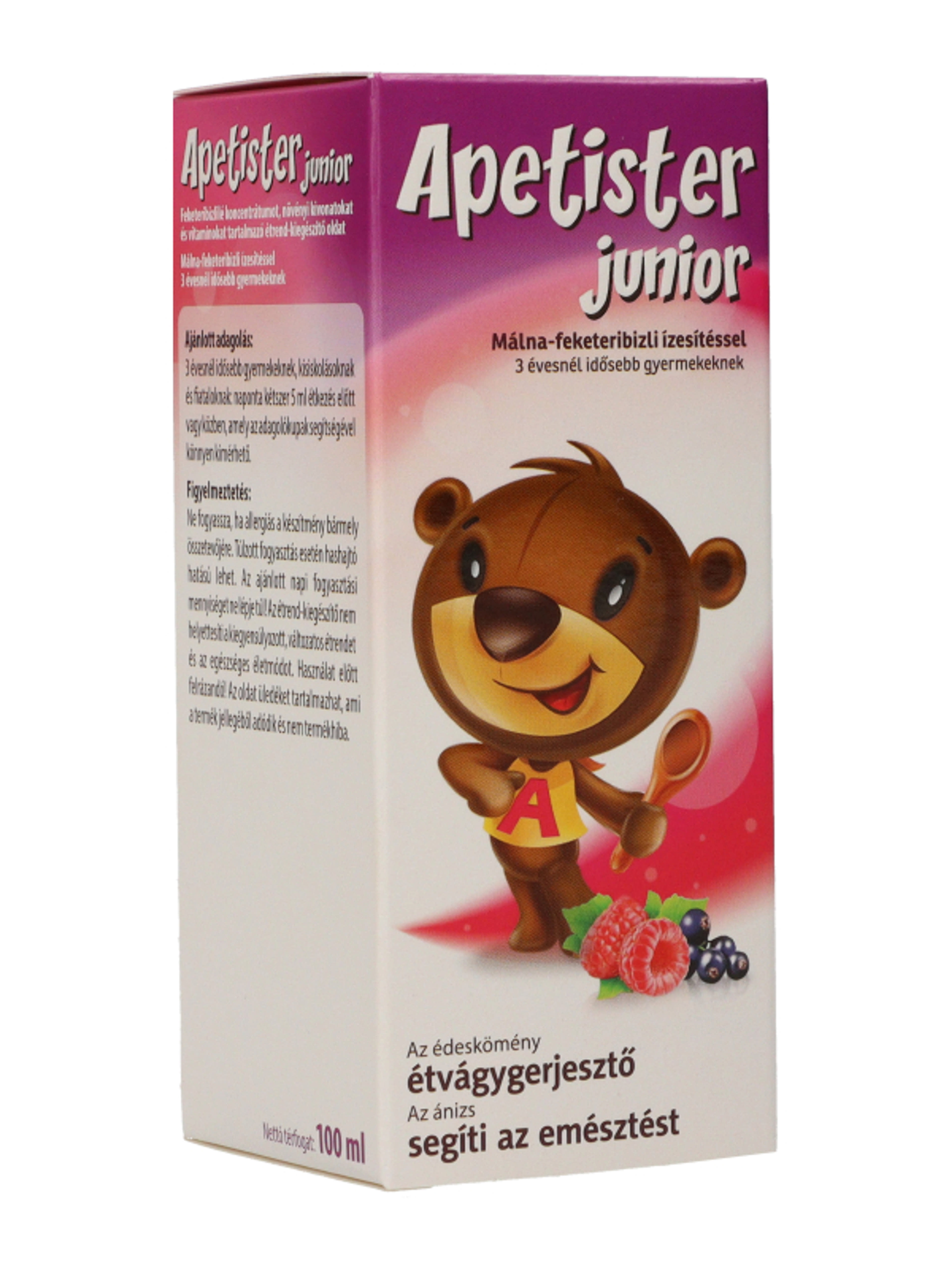 Apetister Junior étrend-kiegészítő málna - 100 ml-5