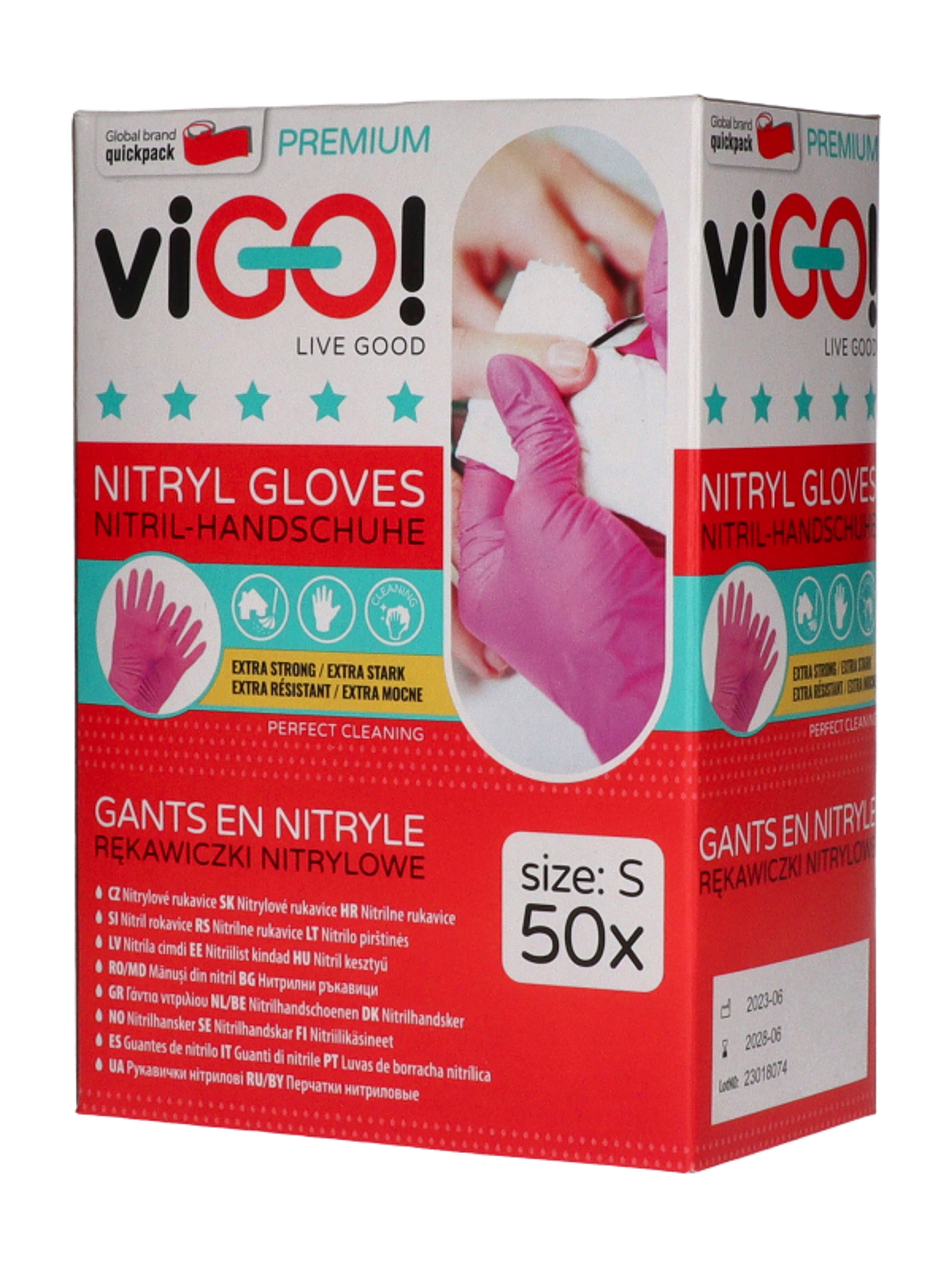 Vigo nitryl kesztyű S méret /rózsaszín - 50 db-2