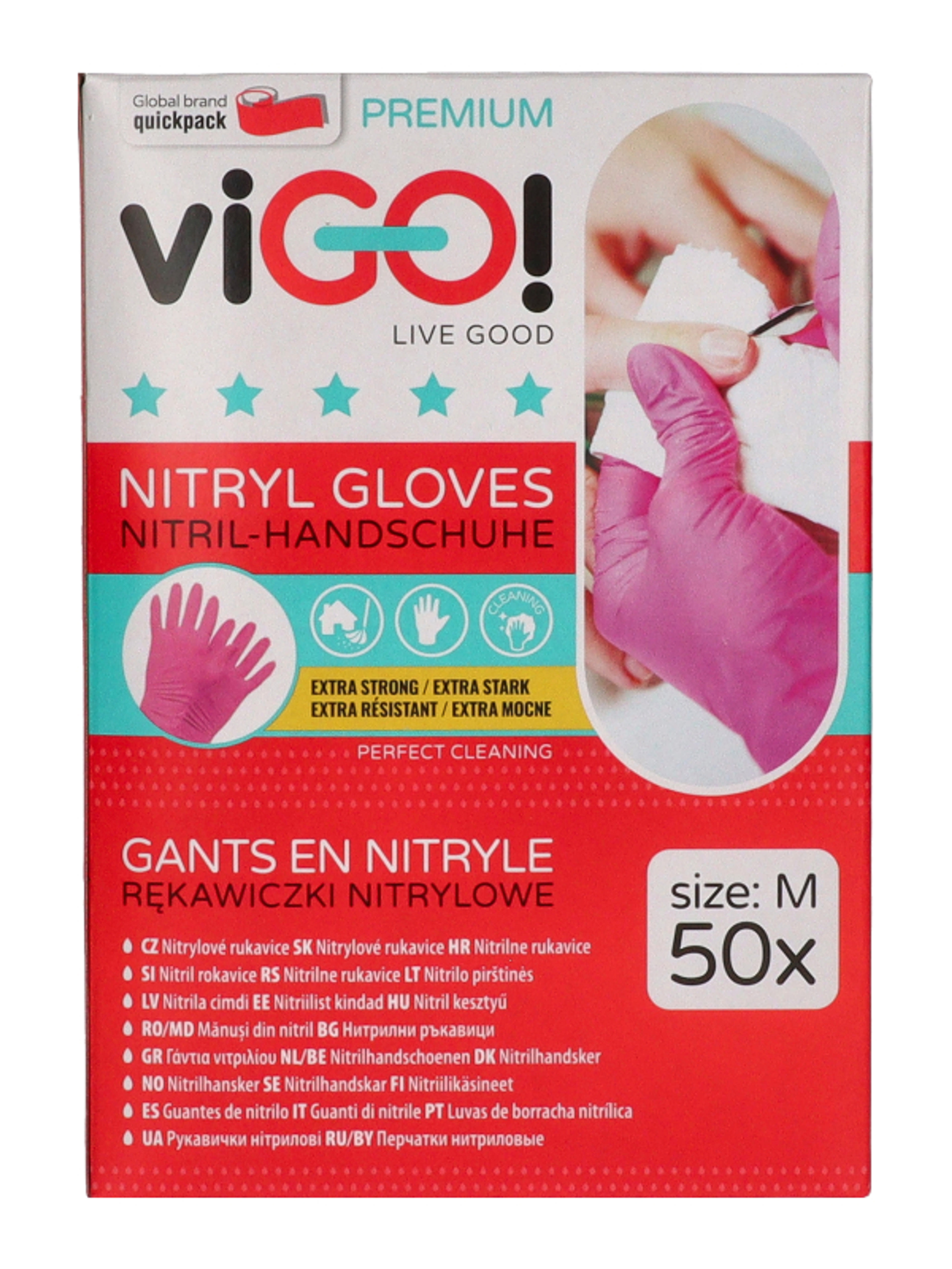 Vigo nitryl kesztyű M méret /rózsaszín - 50 db-1