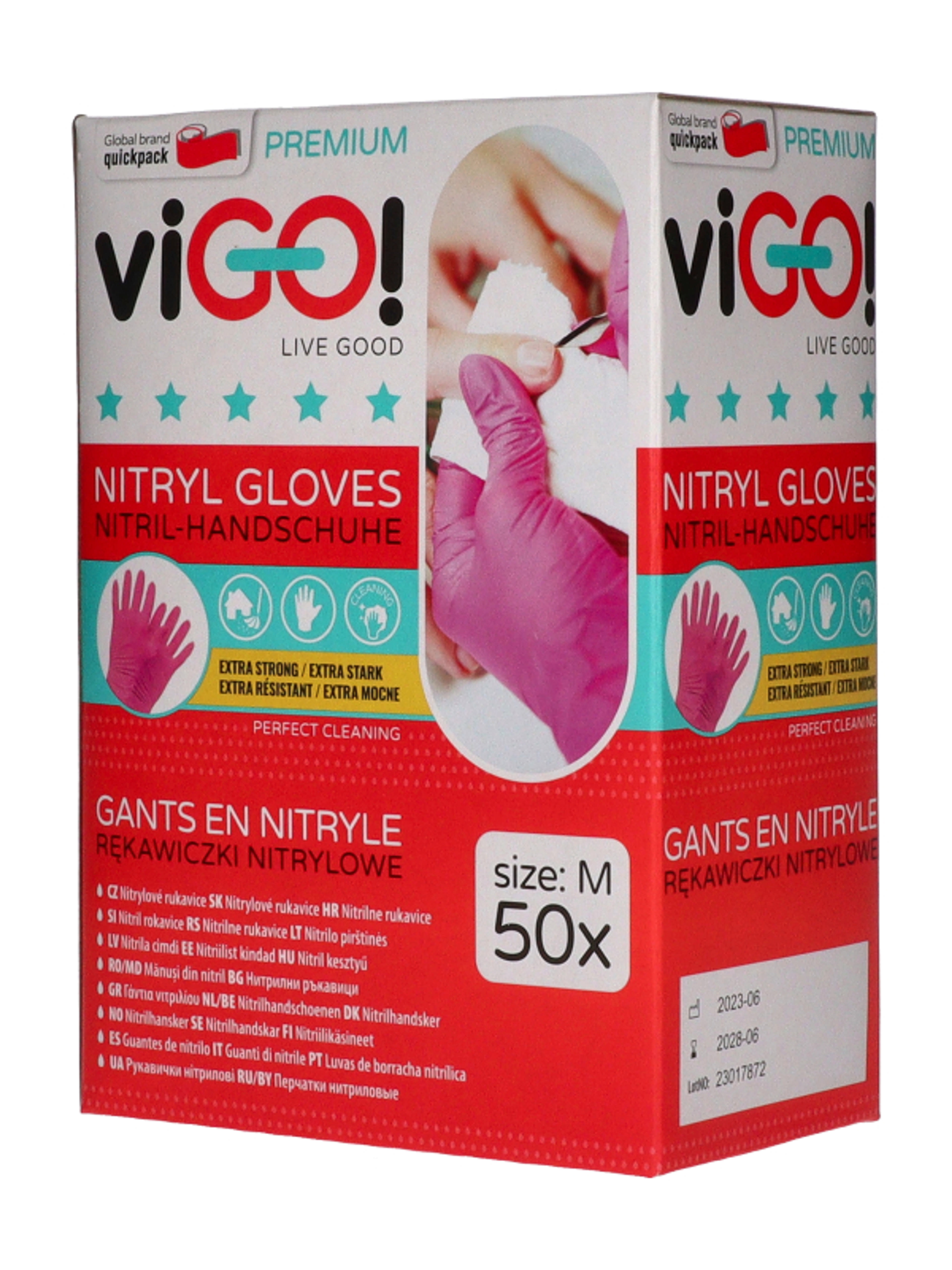 Vigo nitryl kesztyű M méret /rózsaszín - 50 db-2