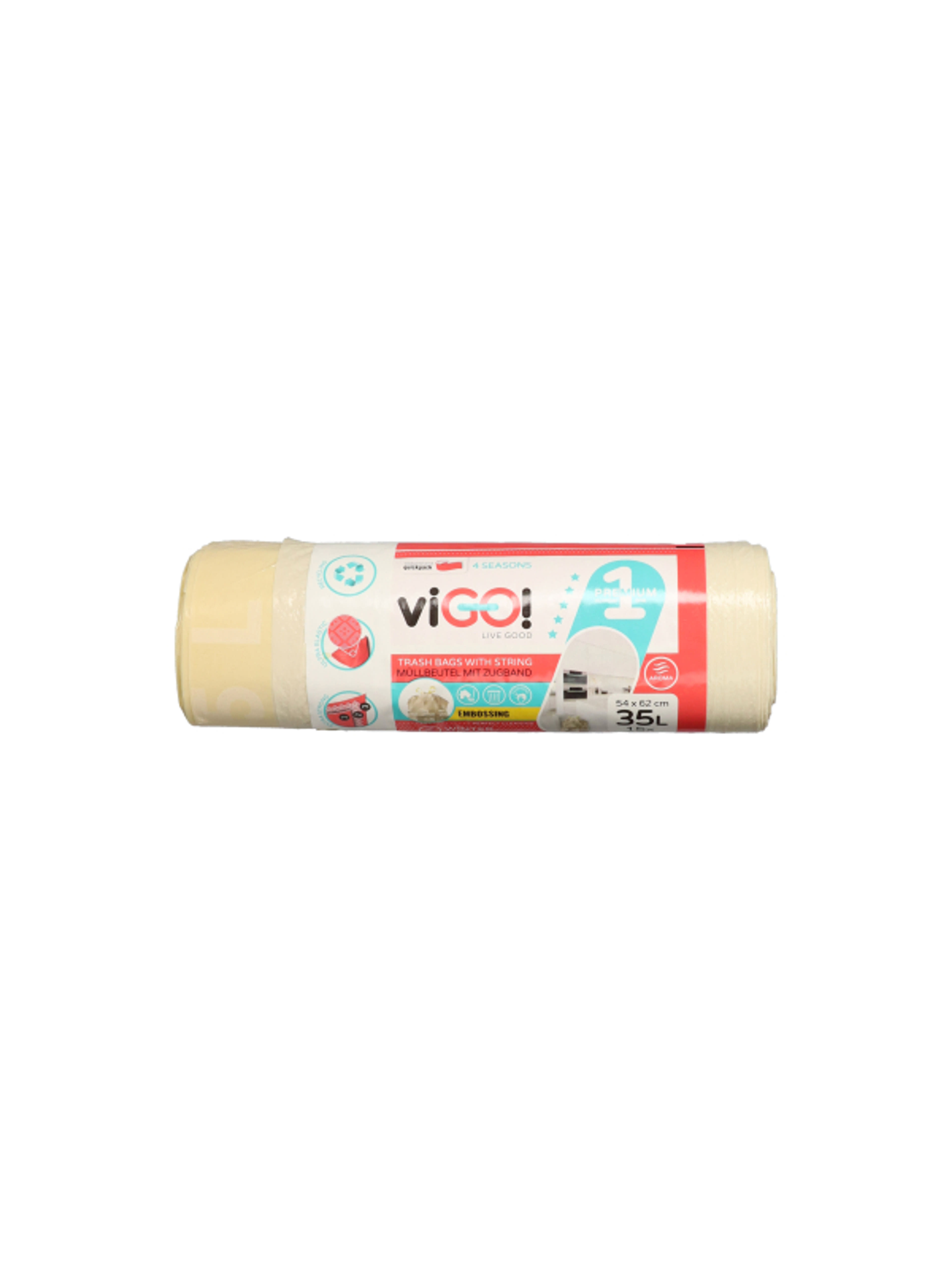 Vigo szemeteszsák, zárószalaggal, vanília illattal, 35 L - 15 db