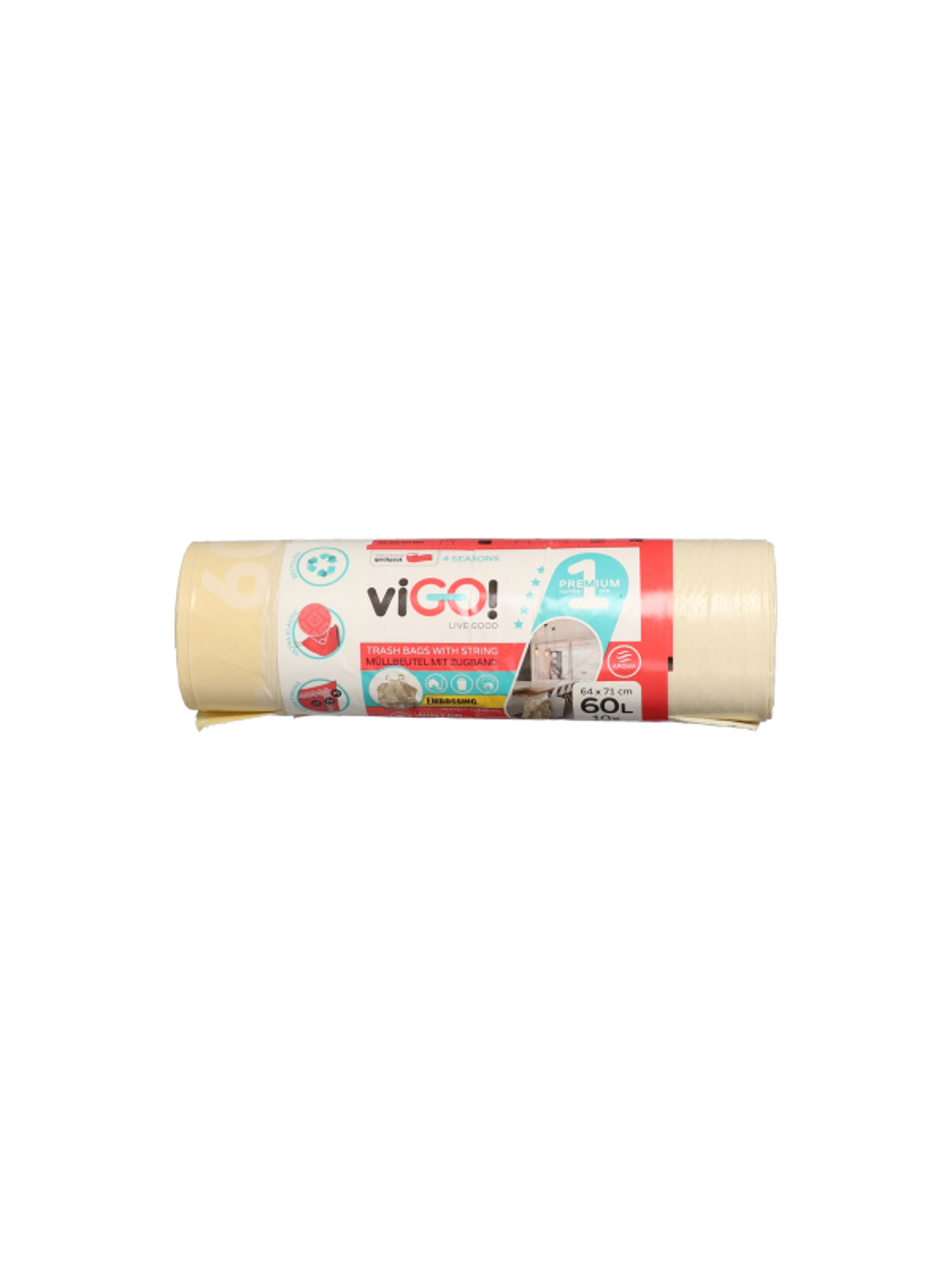 Vigo szemeteszsák,zárószalaggal, vanília illattal, 60 L - 10 db