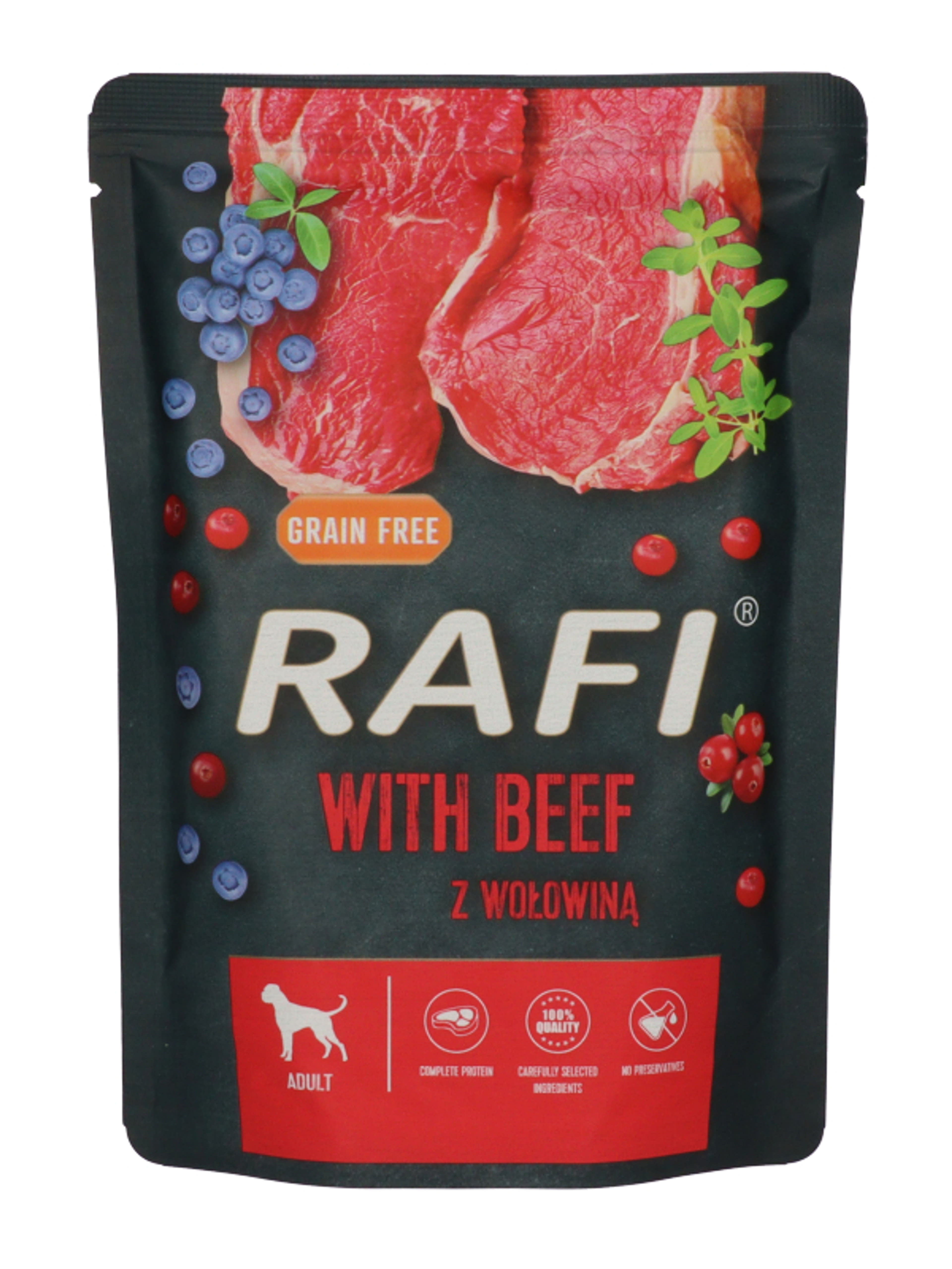 Rafi alutasak kutyáknak marhával és vörös-kék áfonyával - 300 g-2