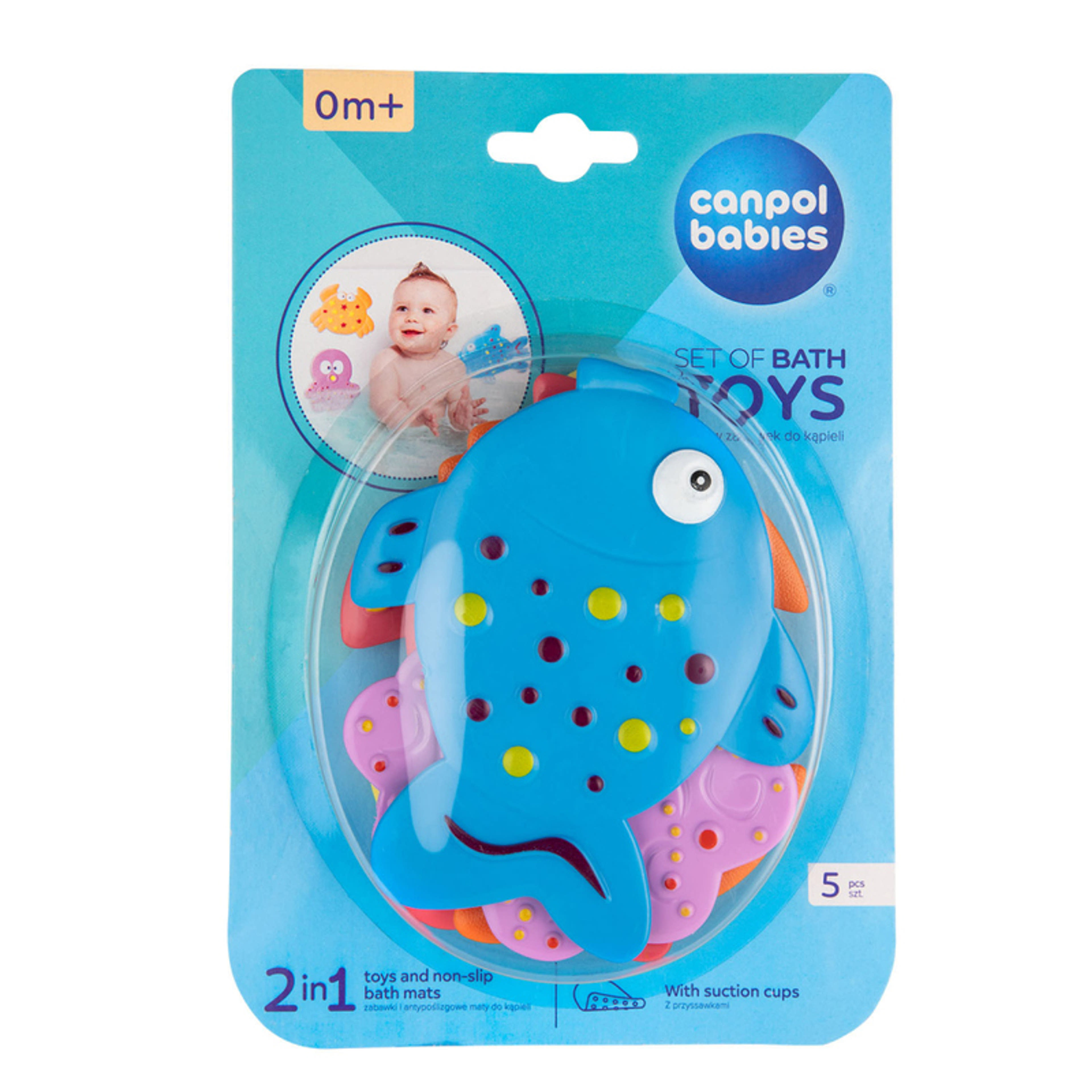 Canpol Babies csúszásgátló mini fürdőszőnyegek /óceán - 5 db-1