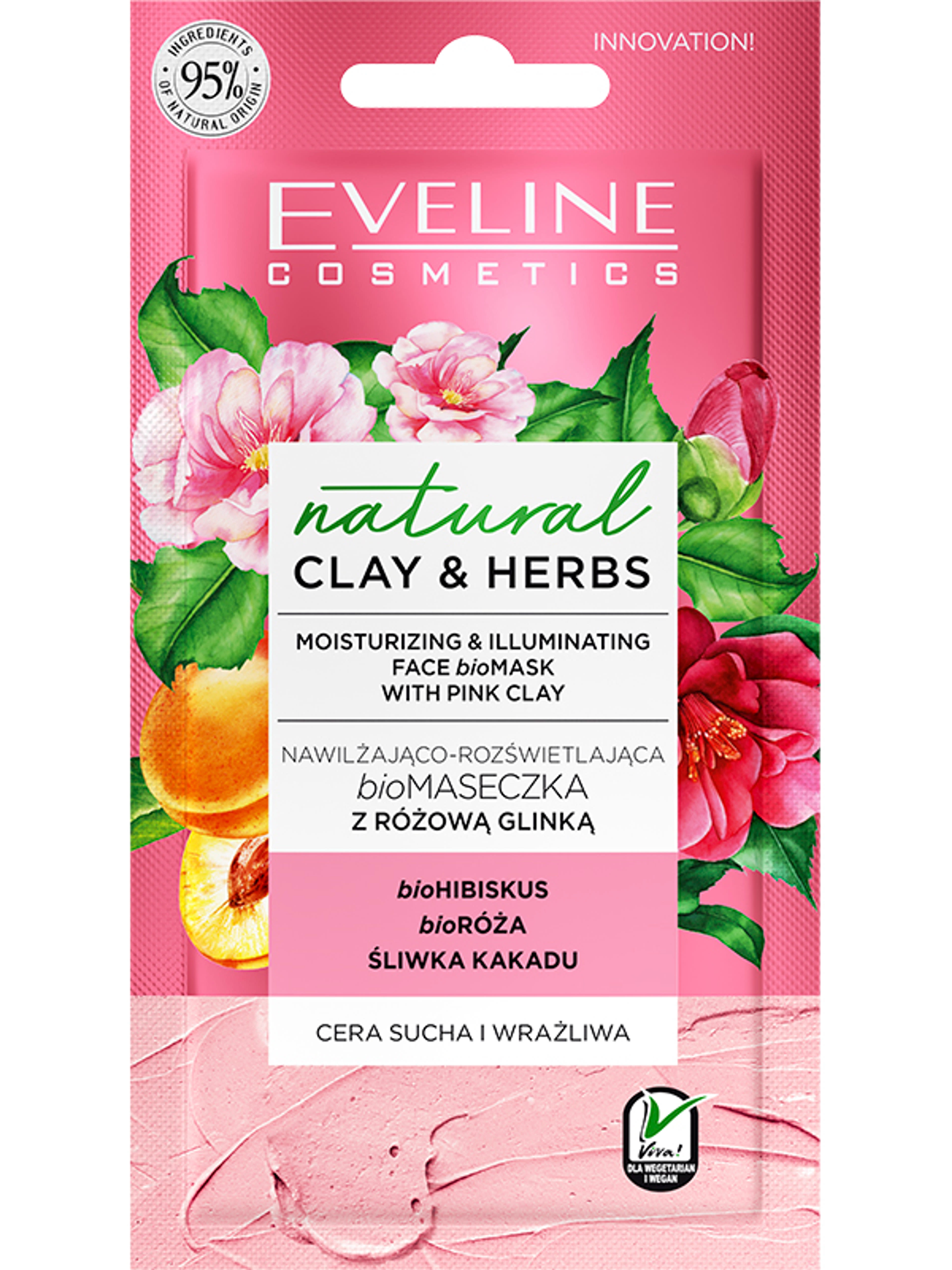 Eveline Natural Clay hidratáló arcmaszk - 8 ml-1