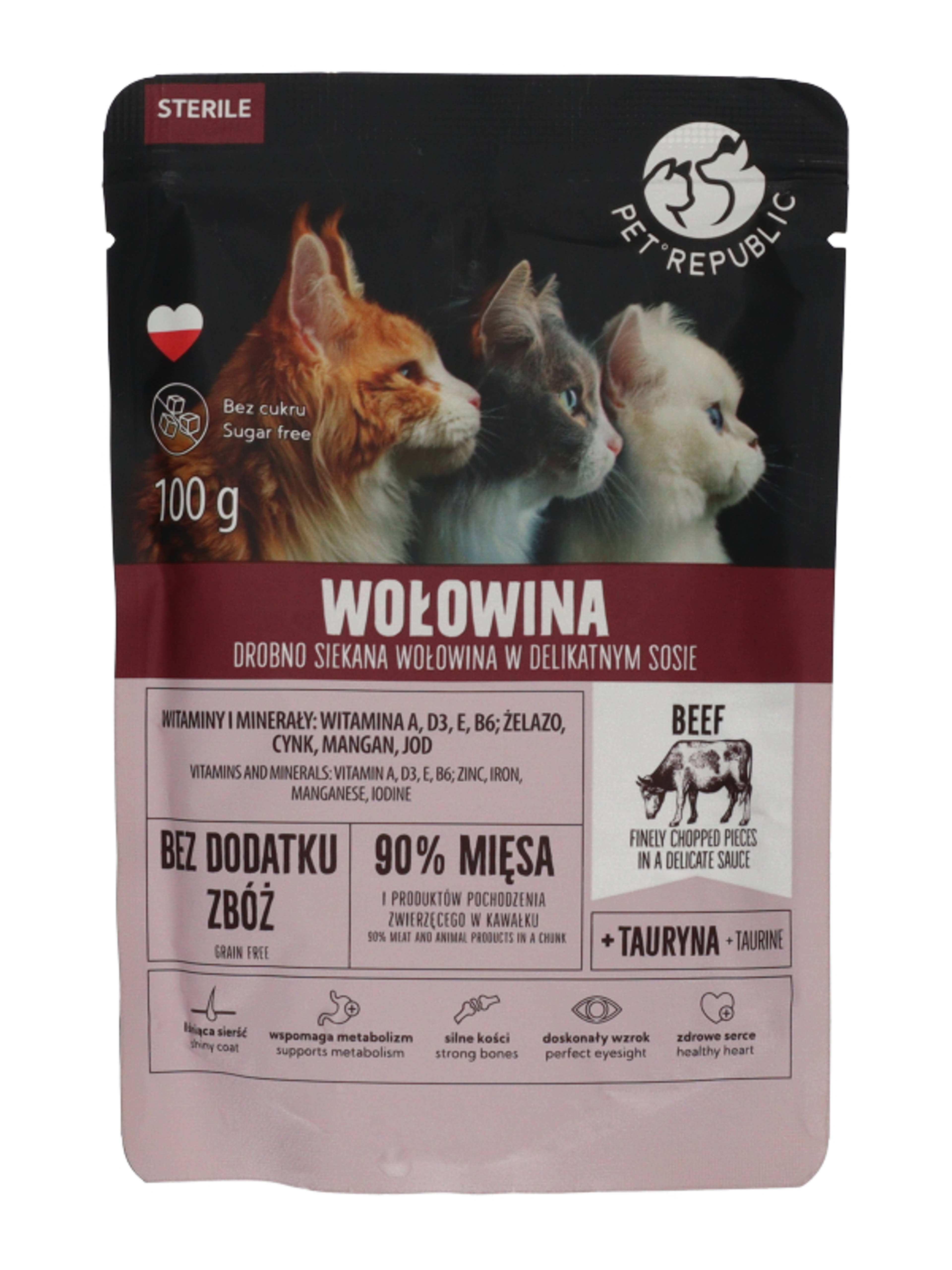 PetRepublic alutasak sterilizált macskáknak marha hússal - 100 g-2