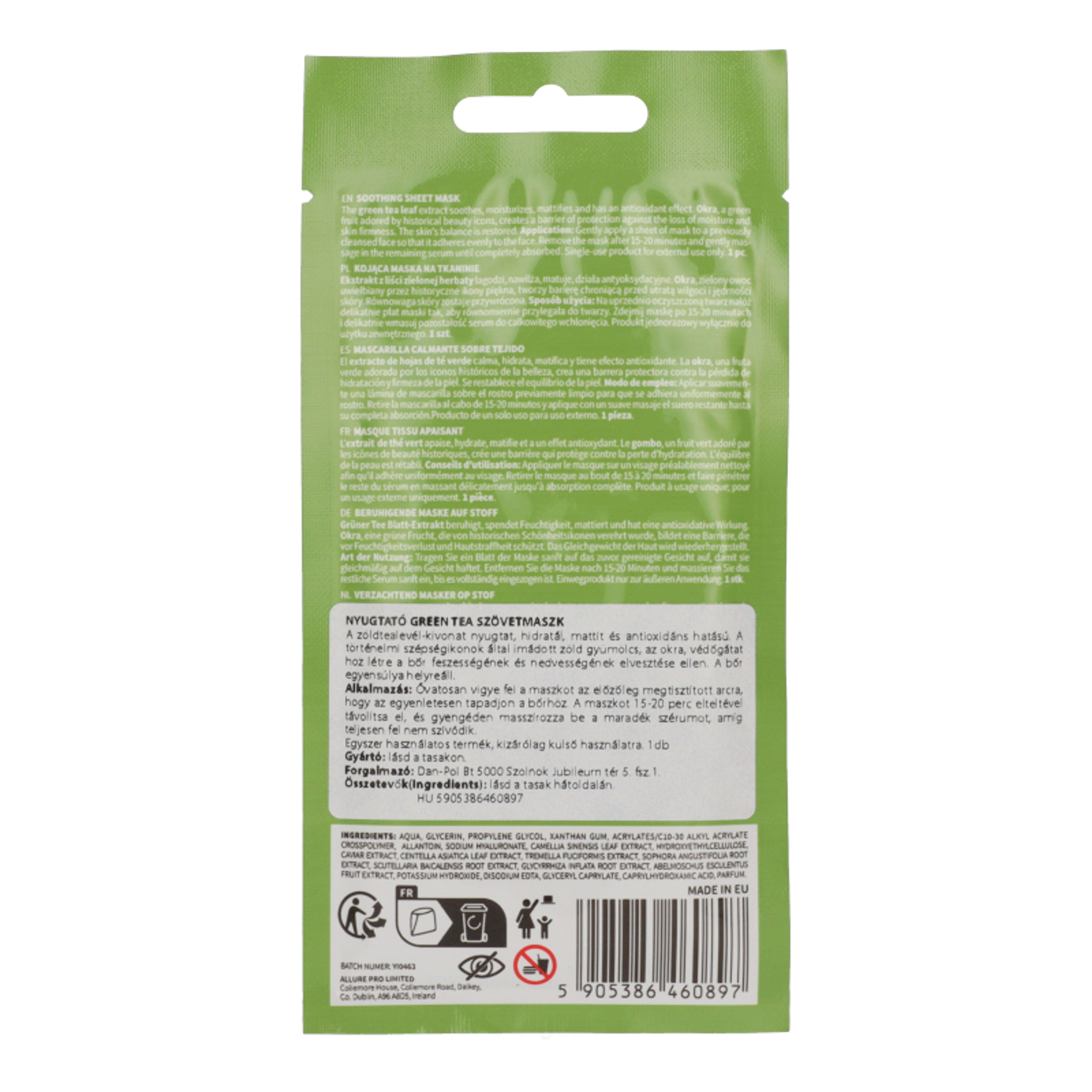 Erne szövetmaszk zöld teával - 22 ml-2