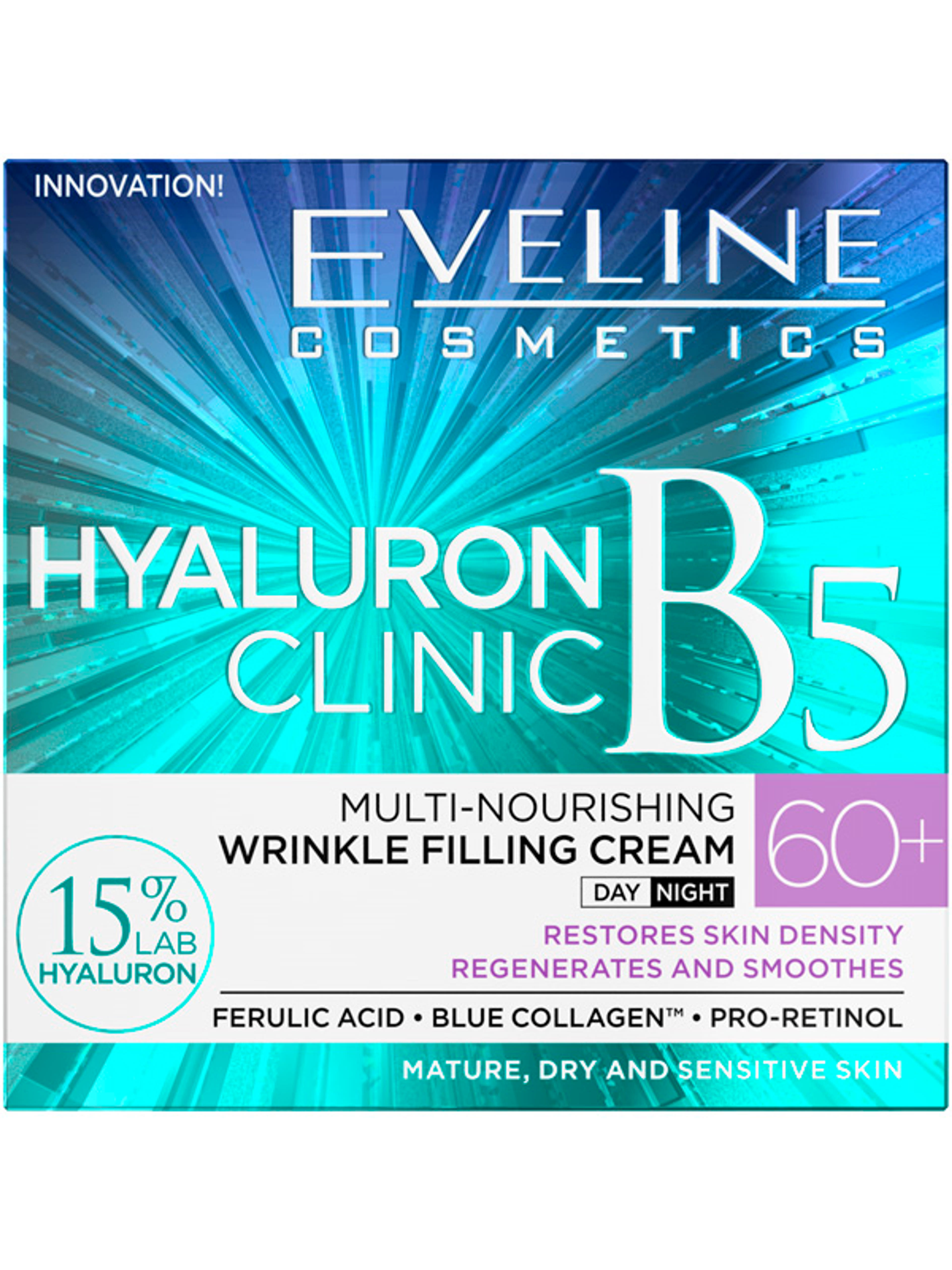 Eveline New Hyaluron 60+ nappali és éjszakai arckrém - 50 ml