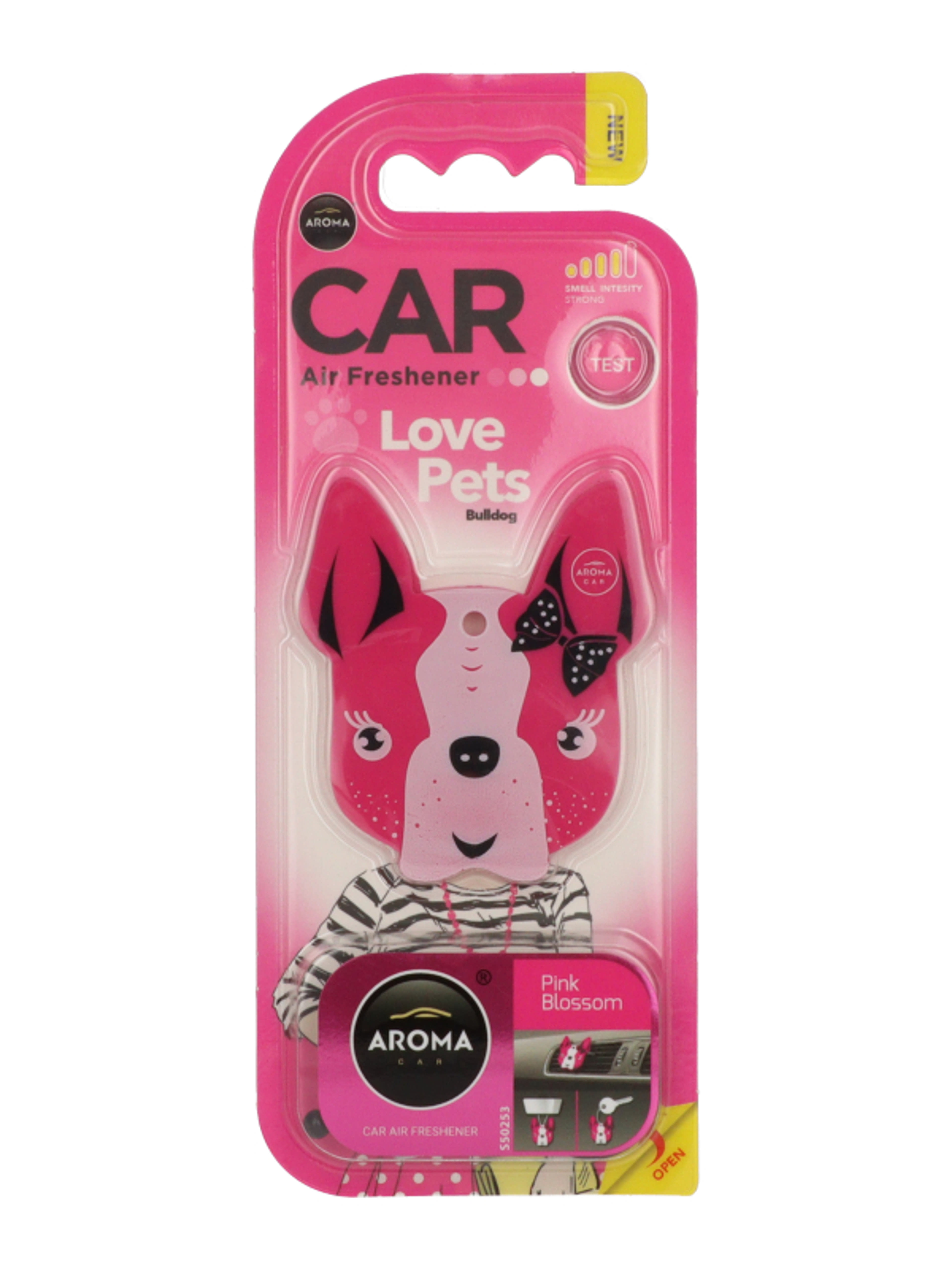 Aroma Car autóillatosító rózsaszín virágszirom illattal kutya alakú - 8,5 g