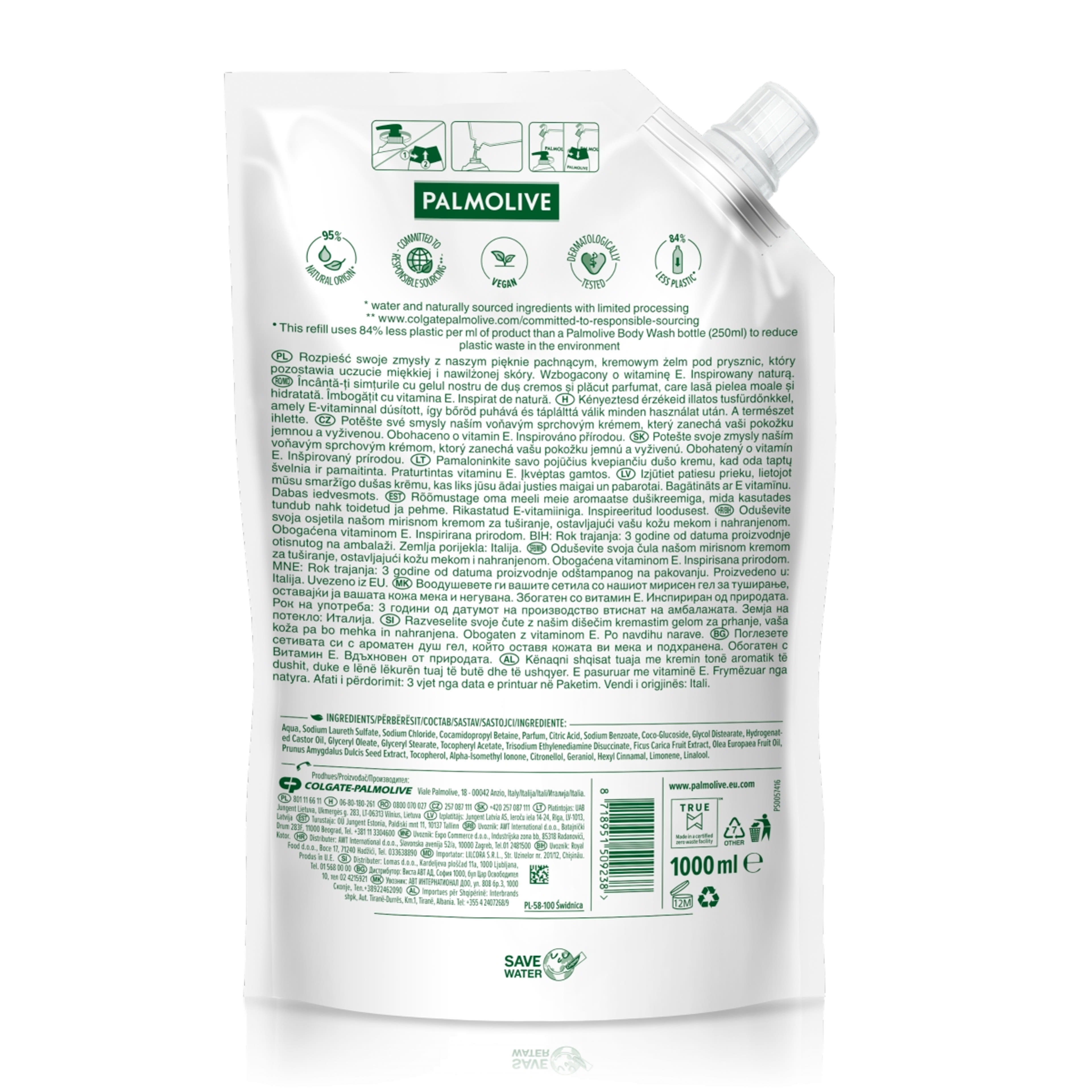 Palmolive Naturals Olive & Milk tusfürdő utántöltő - 1000 ml-3