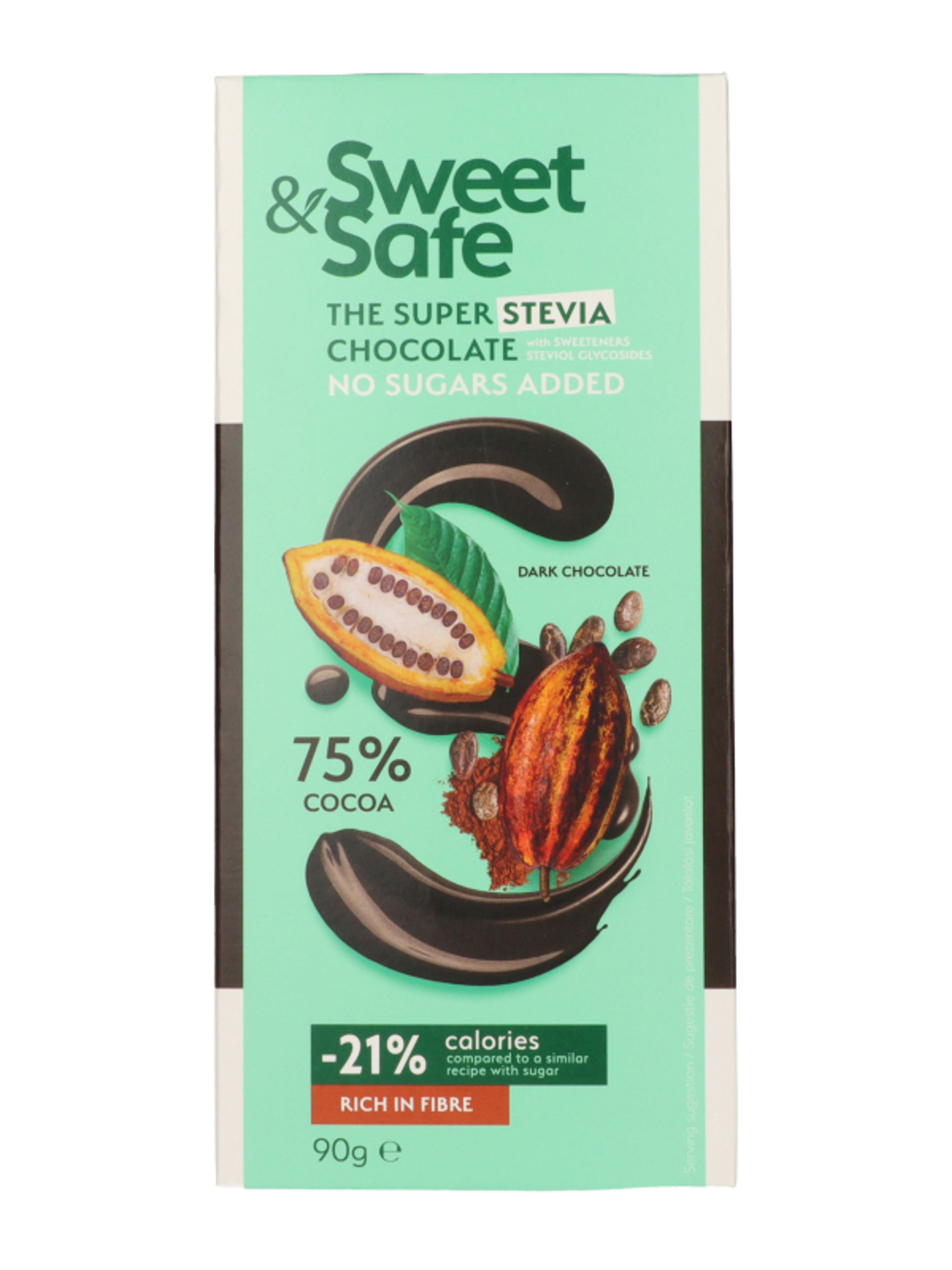 Sweet & Safe étcsokoládé steviával - 90 g-1