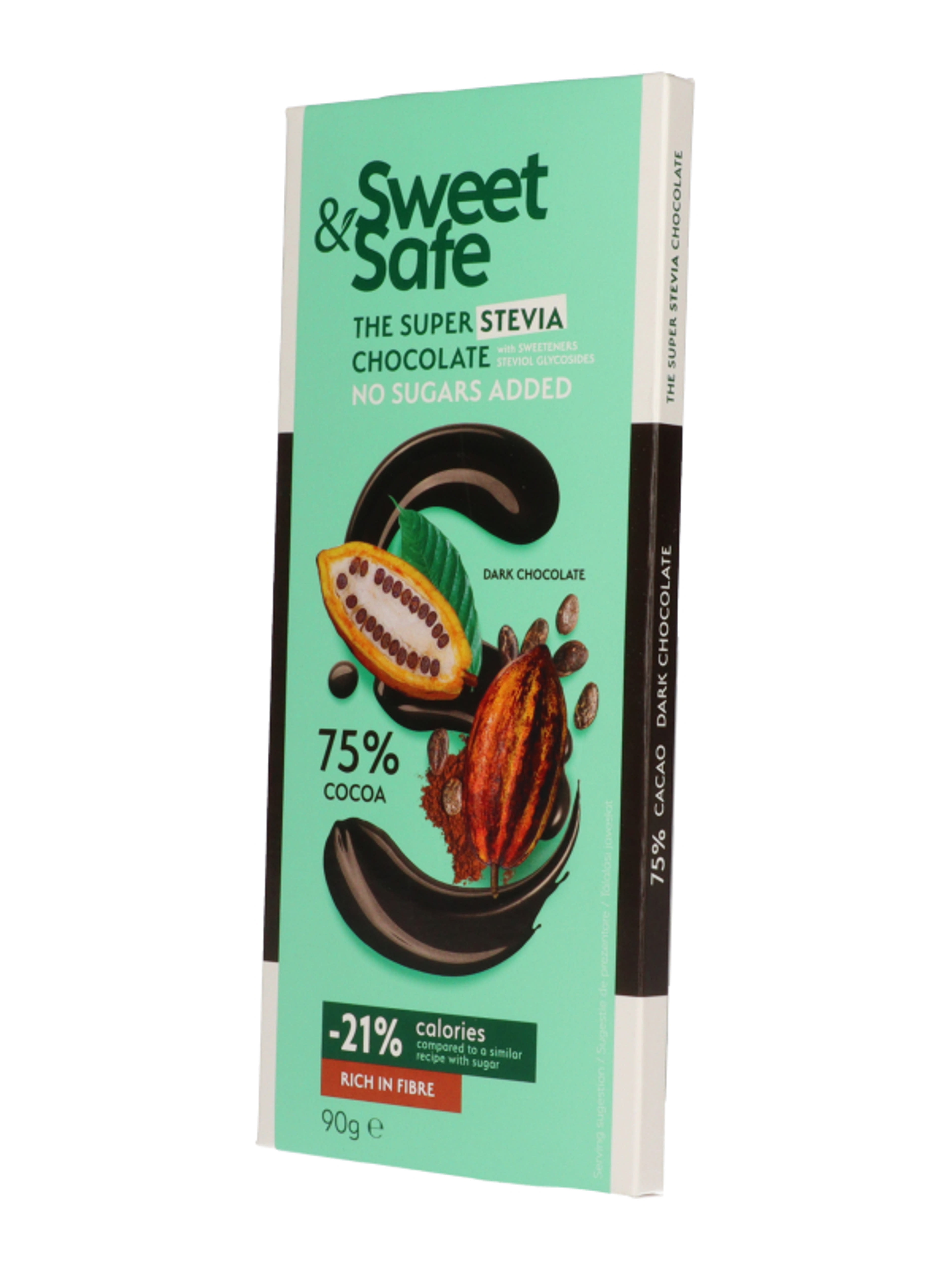 Sweet & Safe étcsokoládé steviával - 90 g-2