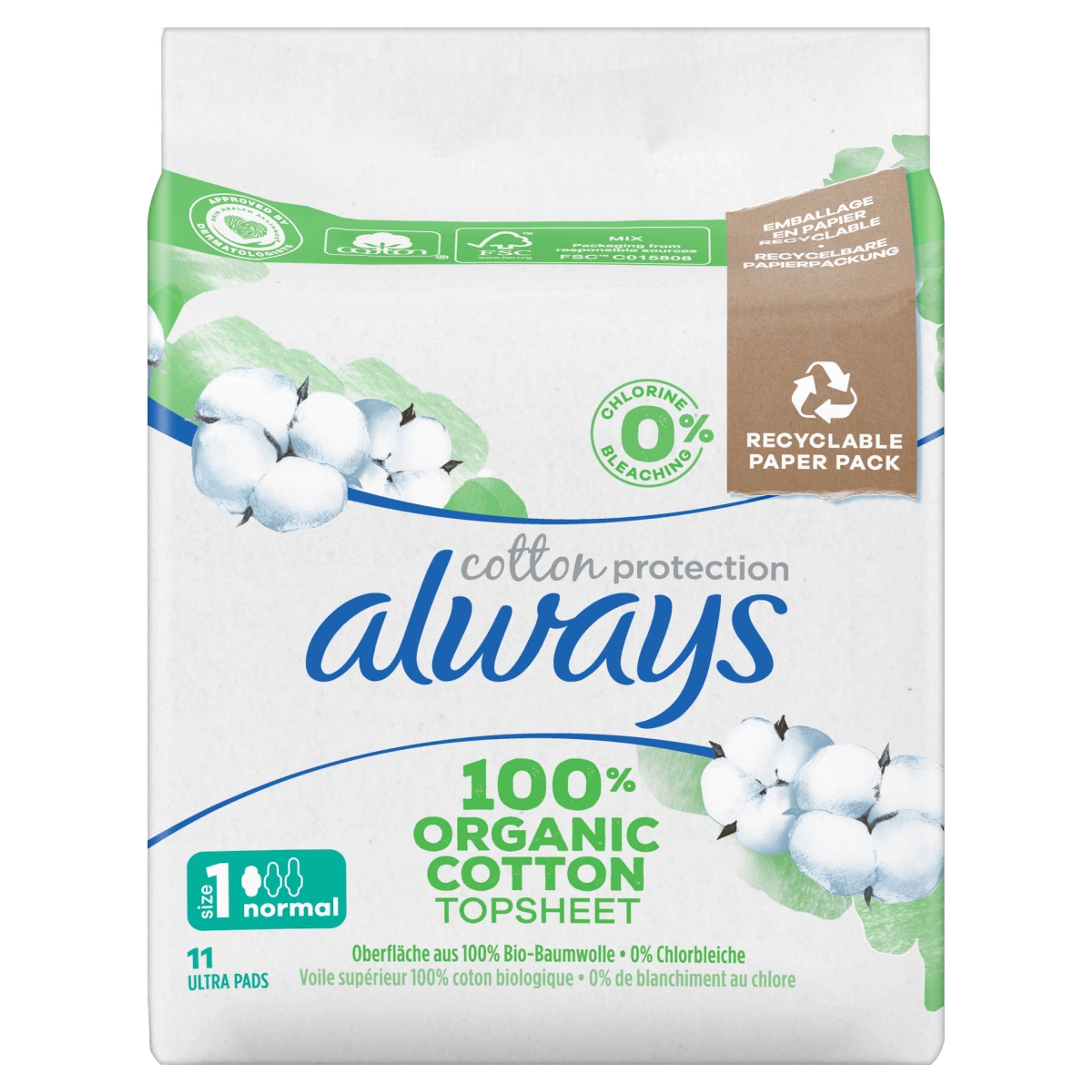 Always Cotton Protection Ultra Normal egészségügyi betét - 11 db-1