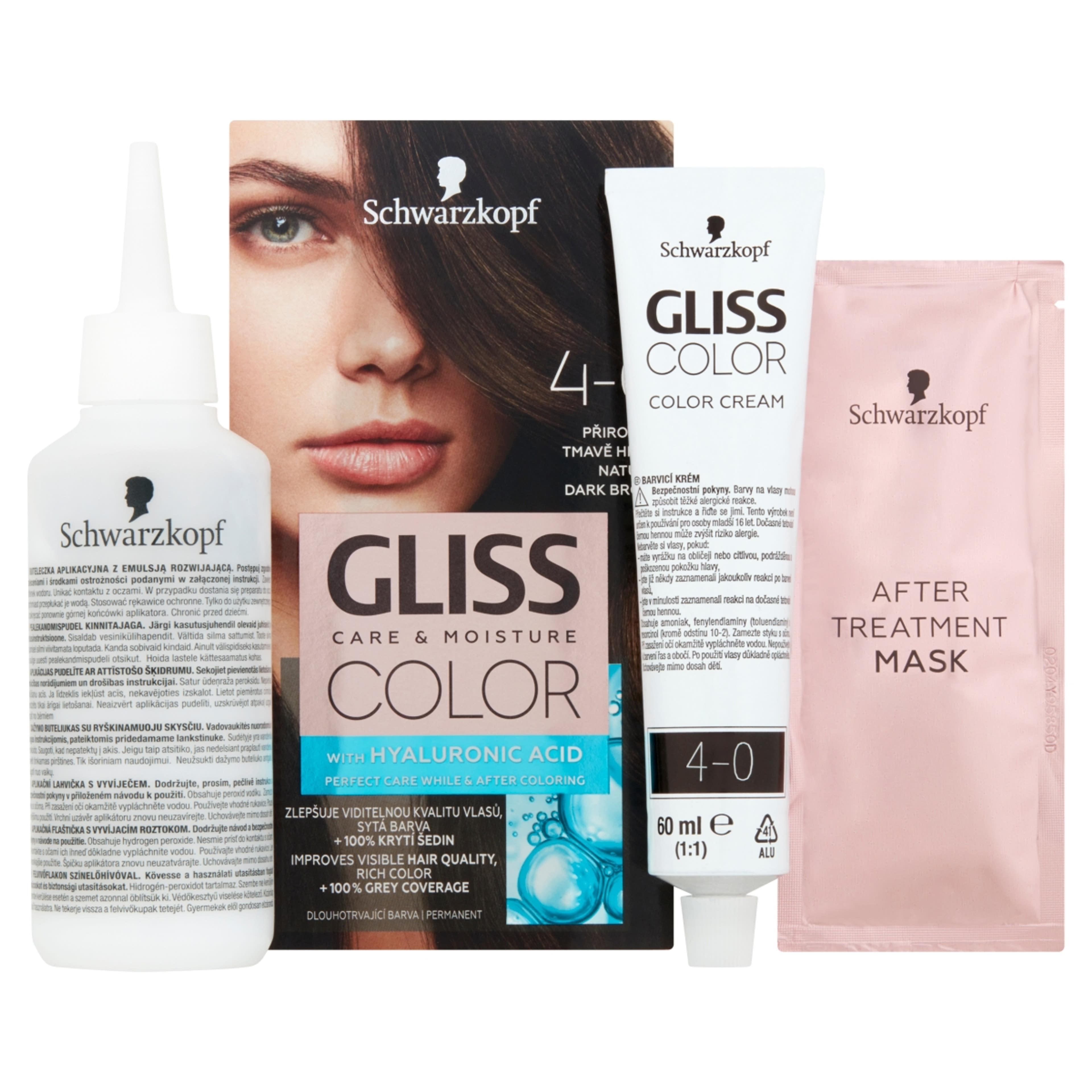 Gliss Color tartós hajfesték 4-0 Természetes sötétbarna - 1 db-2