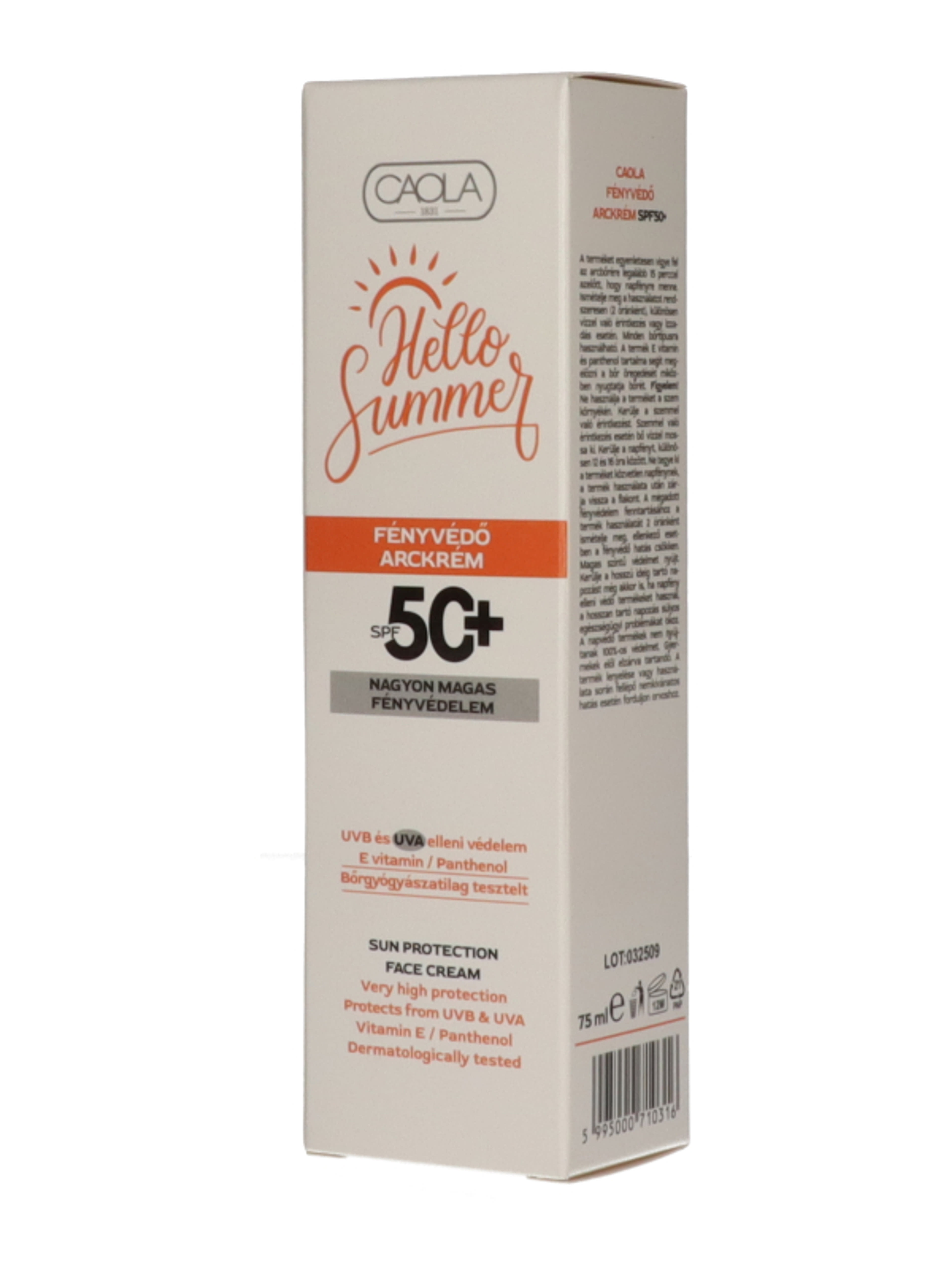 Caola Sun fényvédő arckrém SPF50+ - 75 ml-2