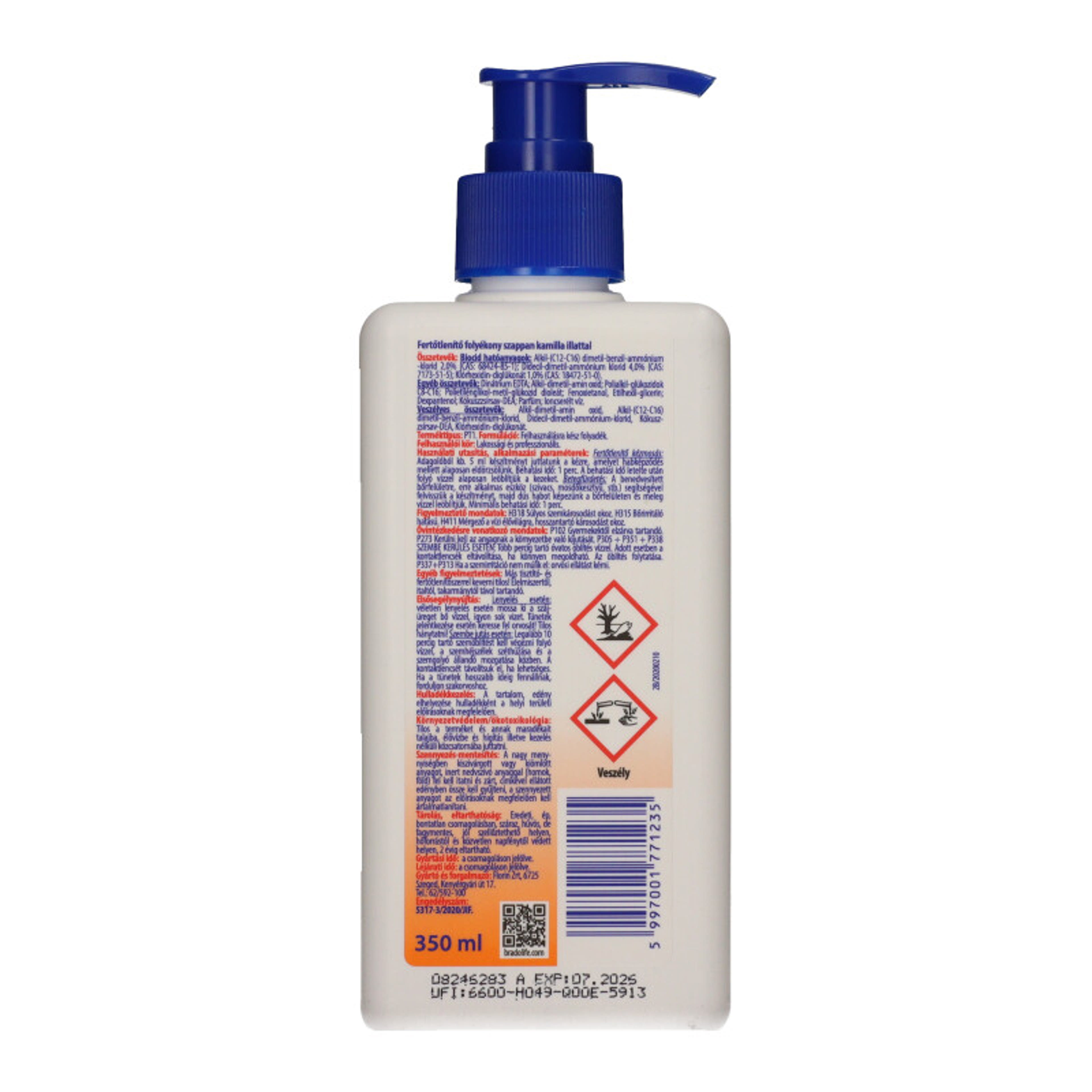 Bradolife fertőtlenítő folyékony szappan kamillával - 350 ml-4