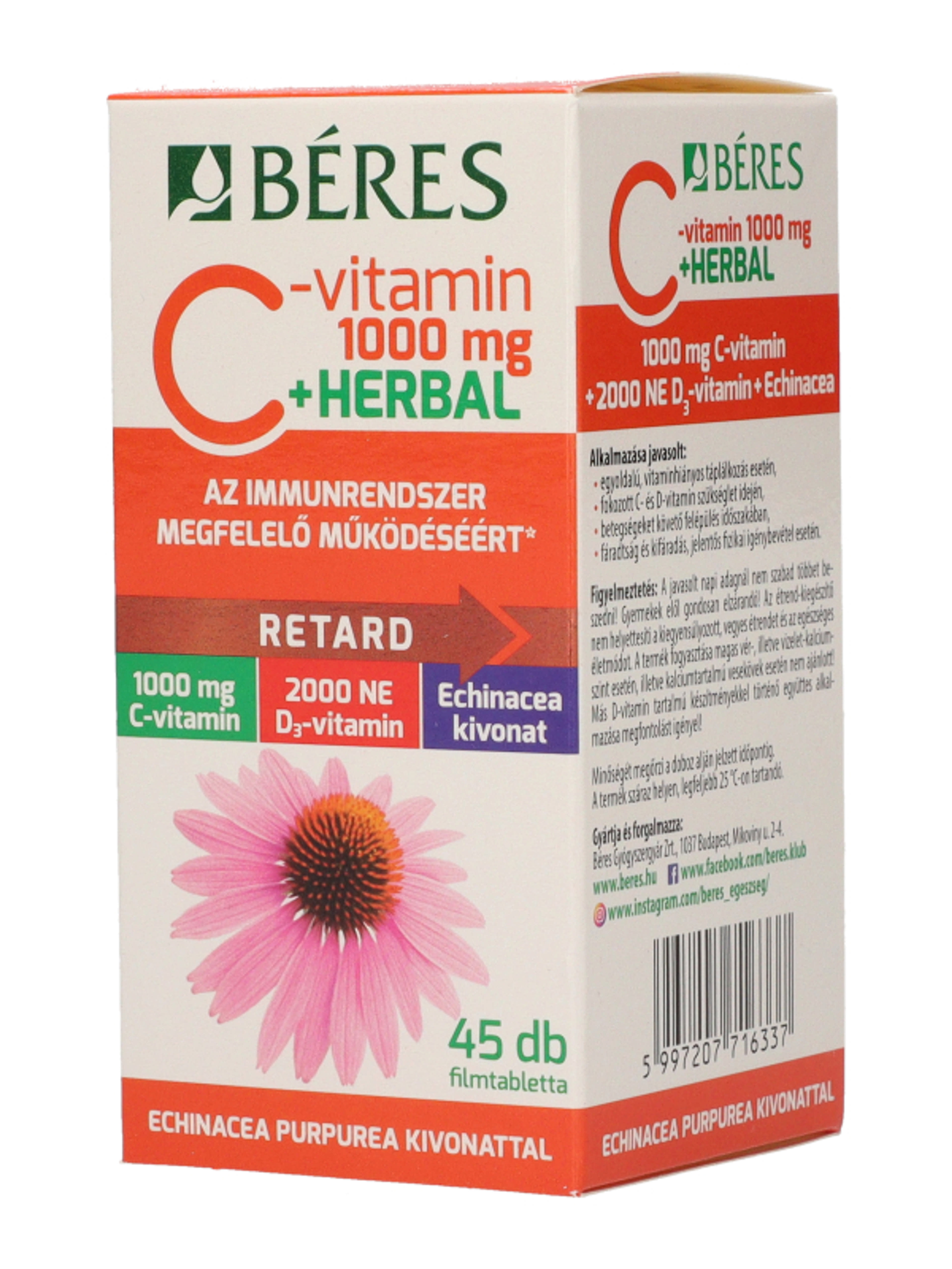 Béres Retard C-vitamin1000 mg +Herbal filmtabletta - 45 db-2