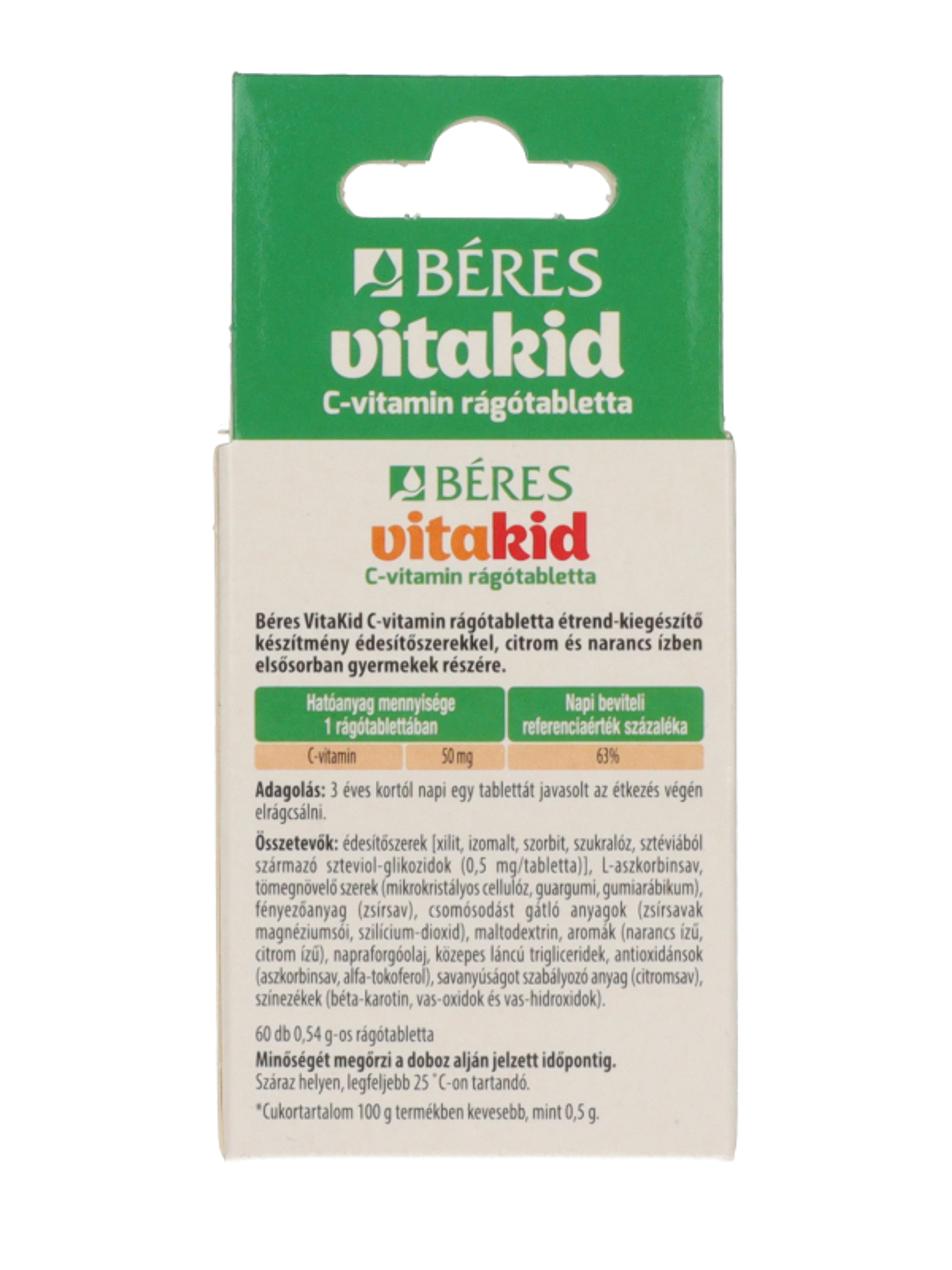 Béres Vitakid C-vitamin rágótabletta étrend-kiegészítő citrom és narancs ízben - 60 db-6