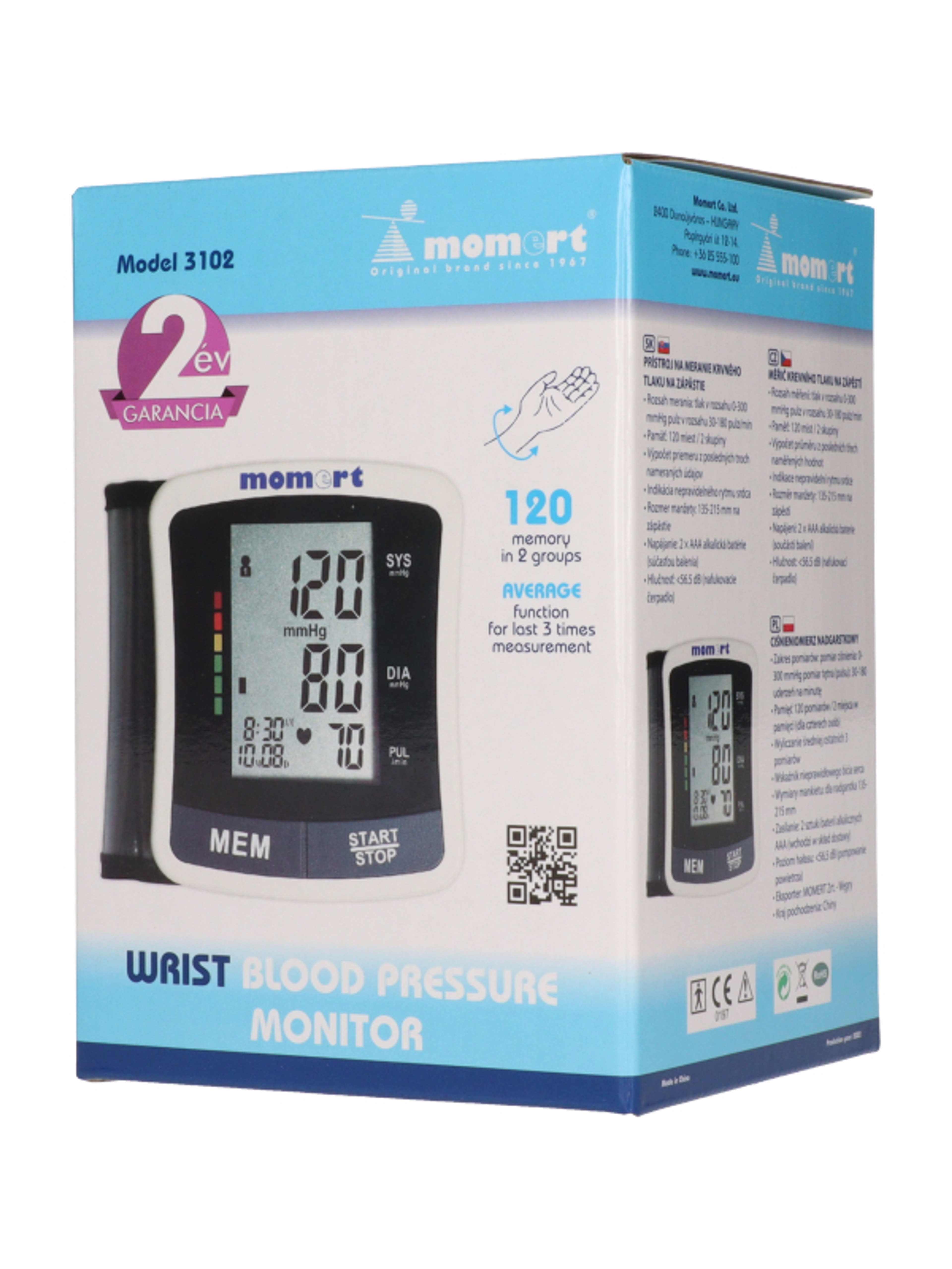 Momert csuklós vérnyomásmérő - 1 db-2