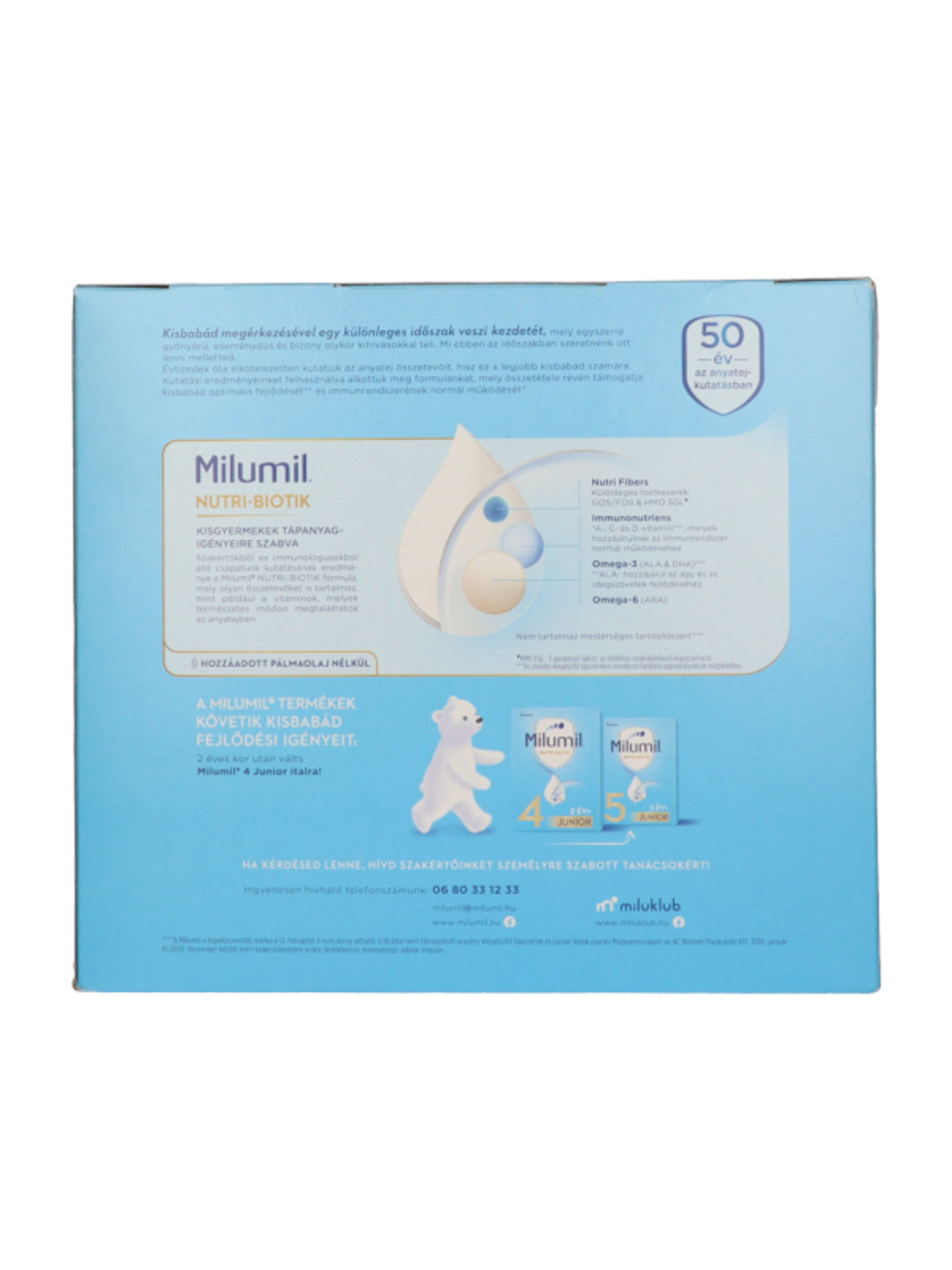 Milumil Nutri-Biotik 3 Junior tejalapú anyatej-kiegészítő tápszer 12 hónapos kortól - 1800 g-3