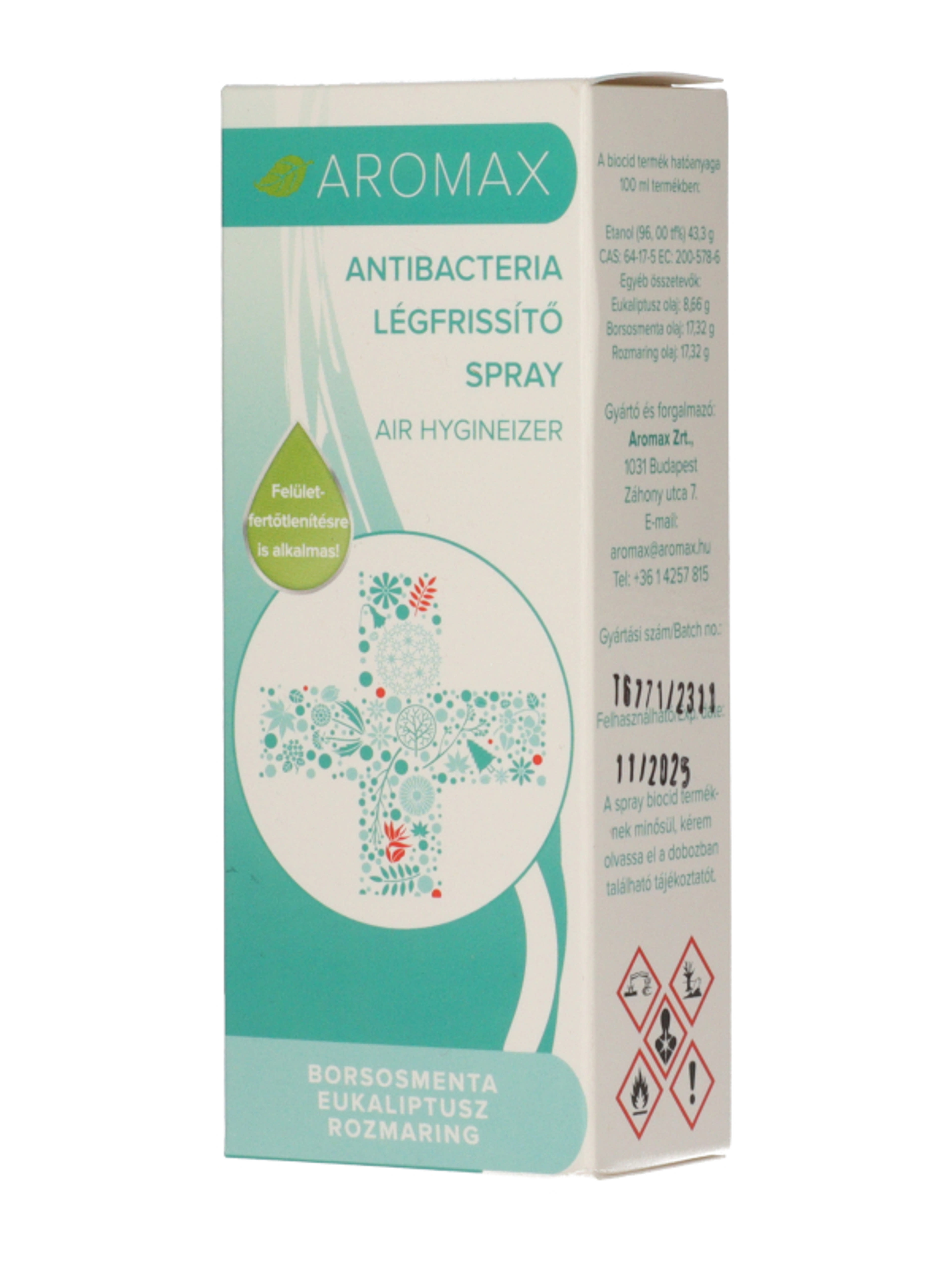 Aromax Borsmenat, Eukaliptusz, Rozmaring Antibakteriális Spray - 20 ml-3