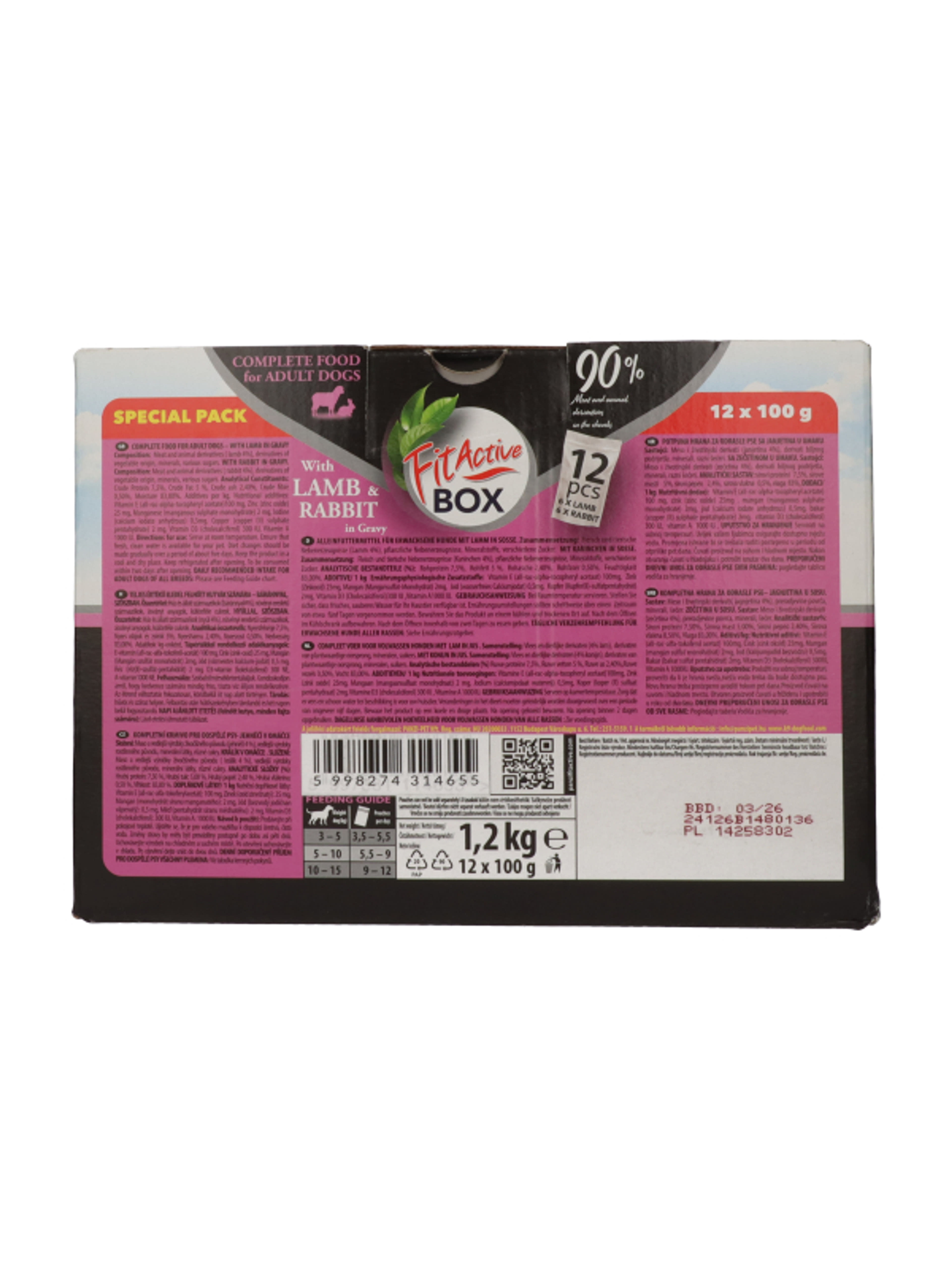 FitActive Fit-a-boksz bárány/nyúl alutasakos válogatás kutyák részére - 1,2 kg-3