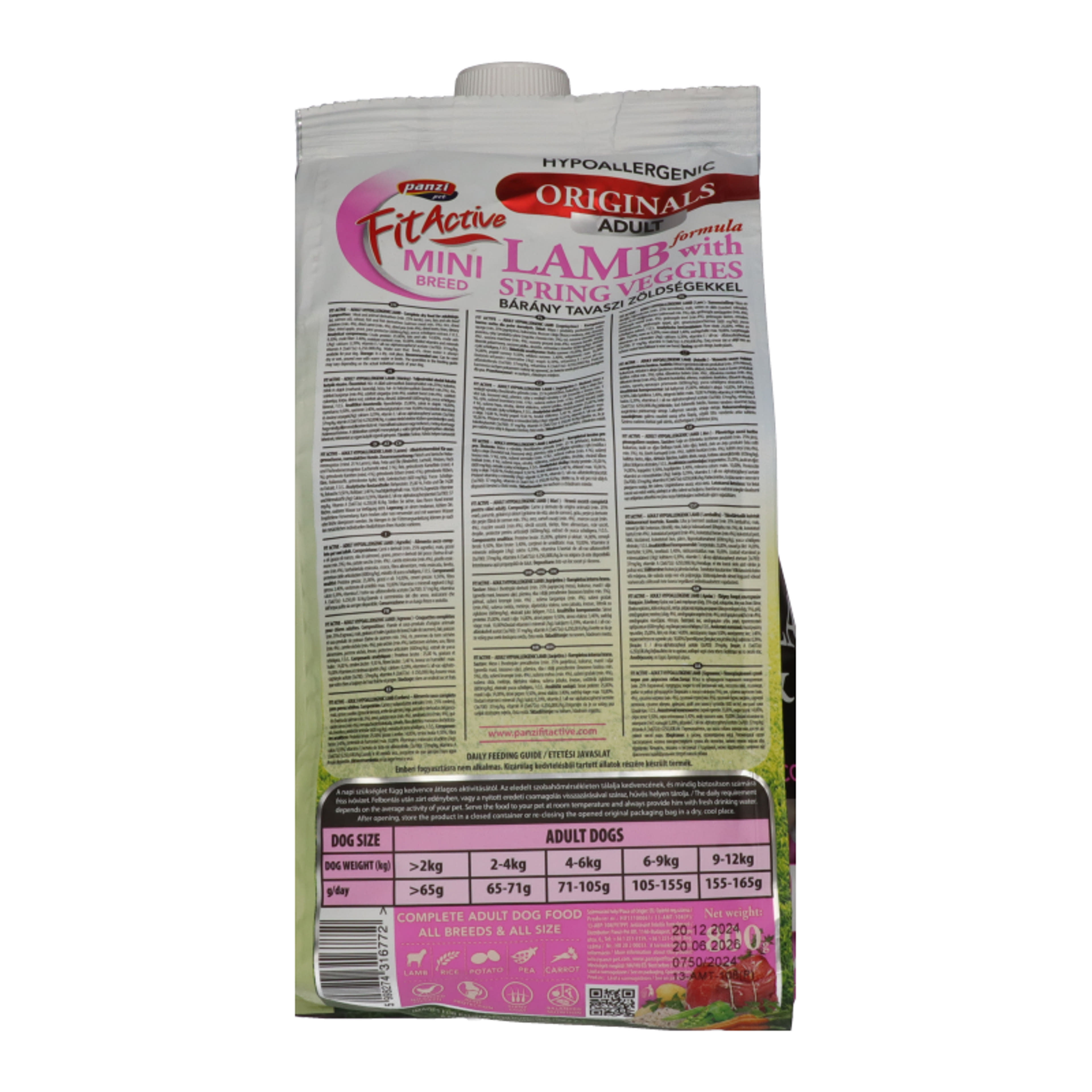 FitActive Originals Adult Mini Hypoallergenic bárány szárazeledel kutyák részére - 800 g-4