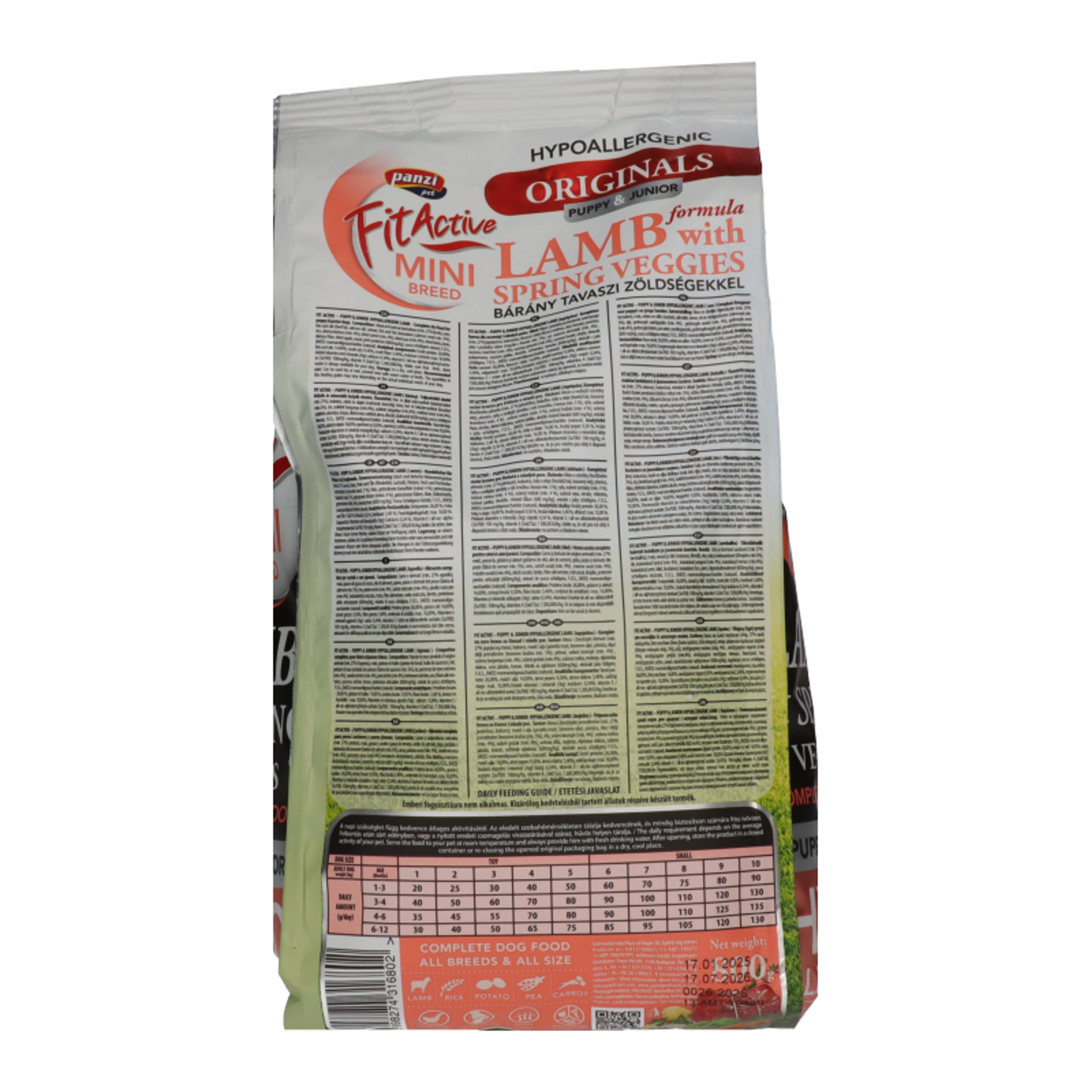 FitActive Originals Puppy Mini Hypoallergenic bárány szárazeledel kutyák részére - 800 g-3